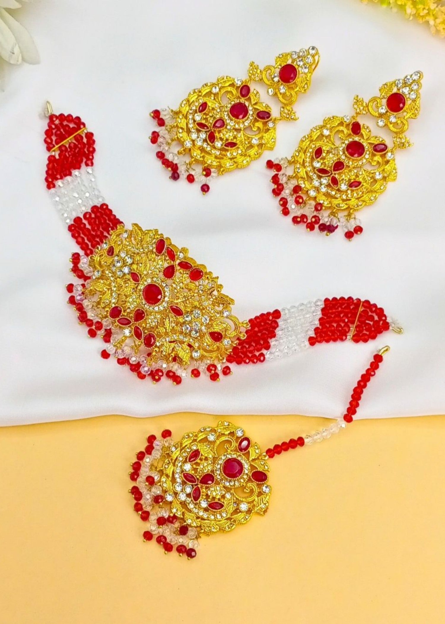 Choker in Ruby red Color by - Trendy Women Choker KUV0240