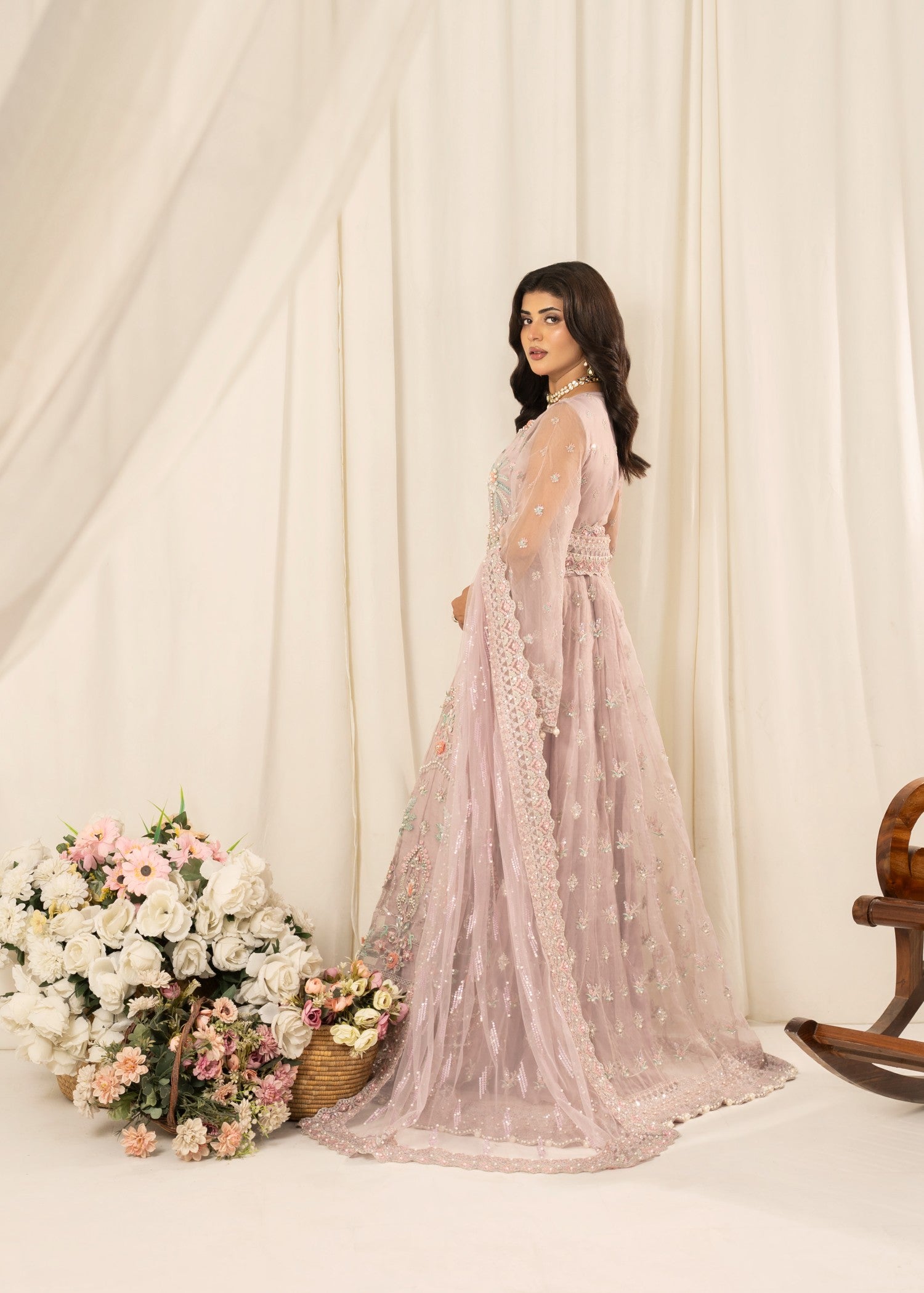 organza Maxi in Mauve pink