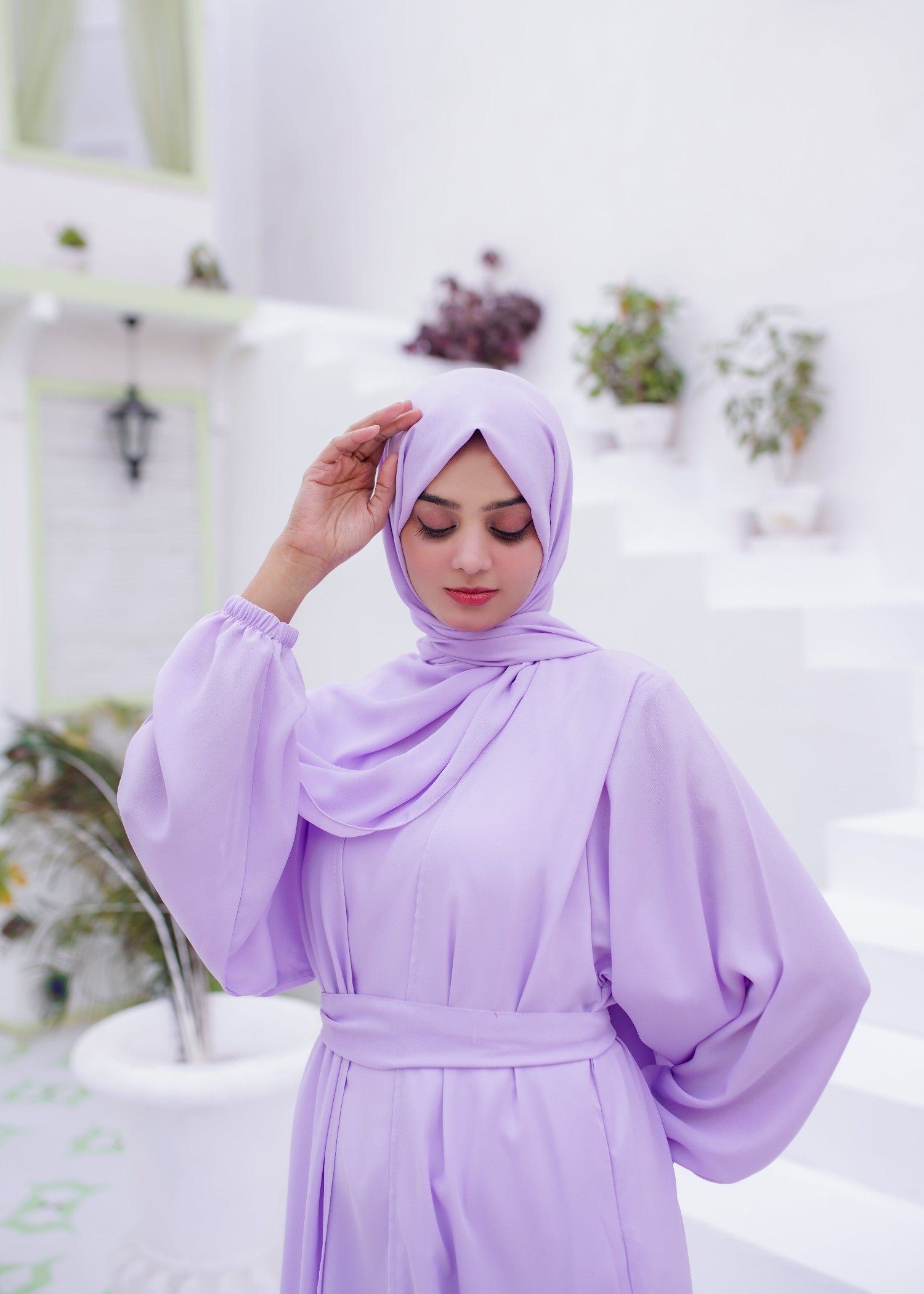 georgette Abaya in Lilac