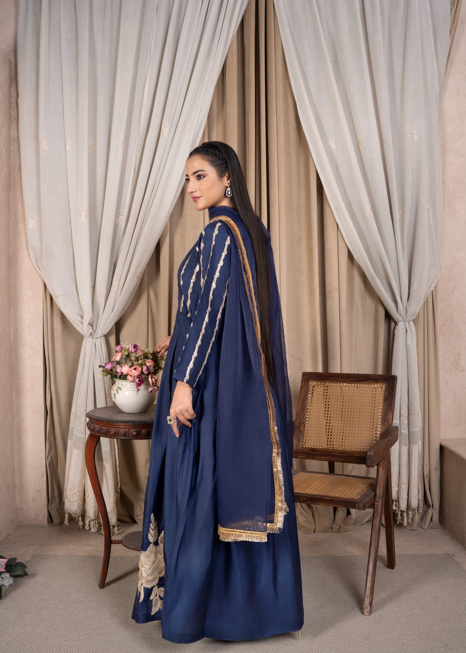 kattan silk Maxi in Blue