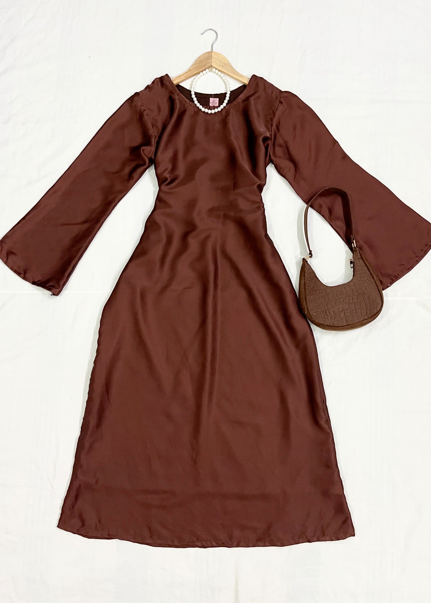 silk Dress in Brown