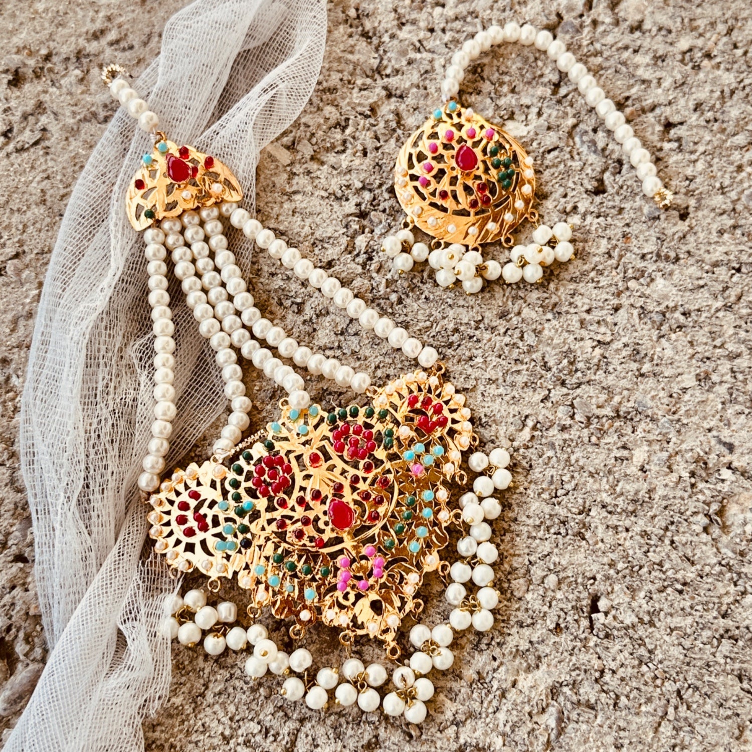 Jewelry Set in Multi Color by - Trendy Women Jewelry Set WNH7671
