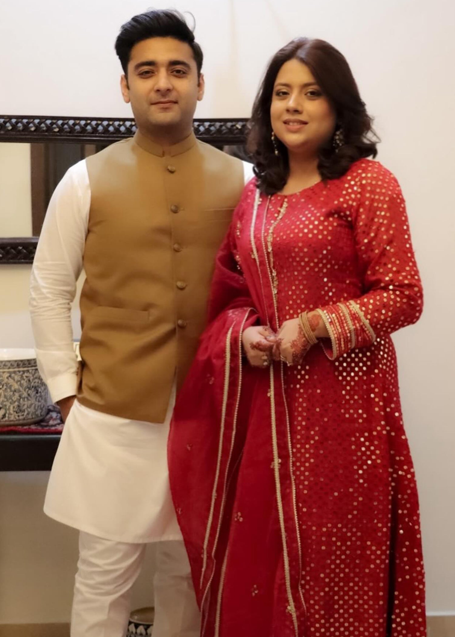 chikankari cotton Kurta Set in Red