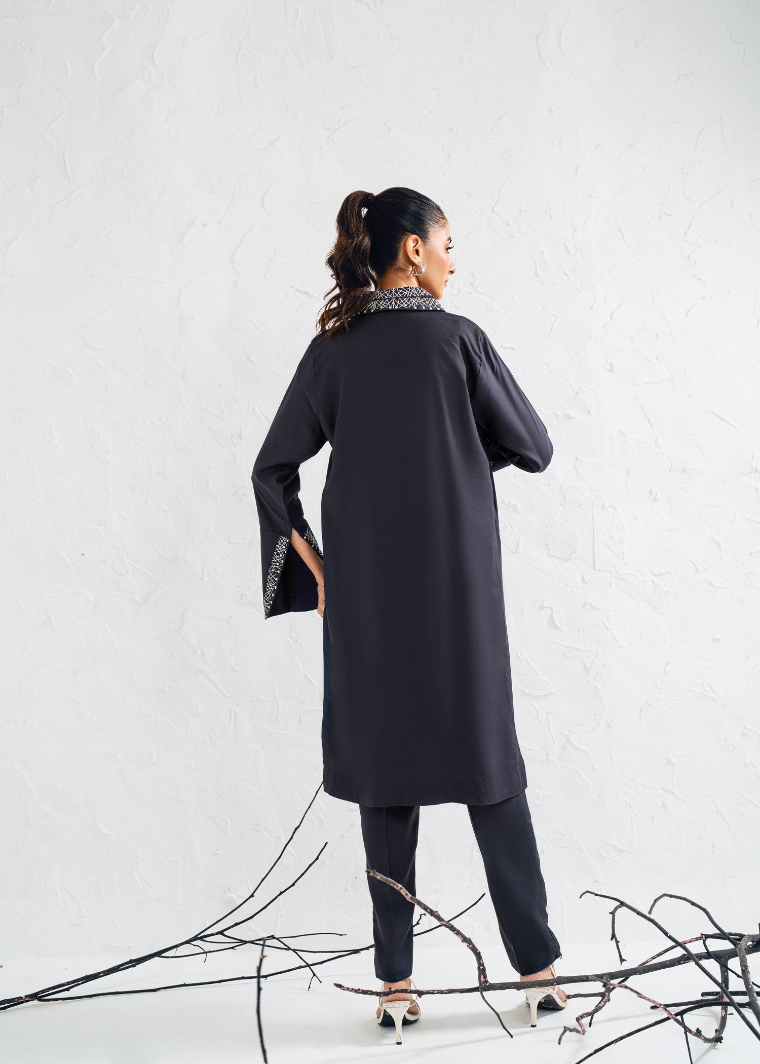 raw silk Co ord Sets in Navy blue