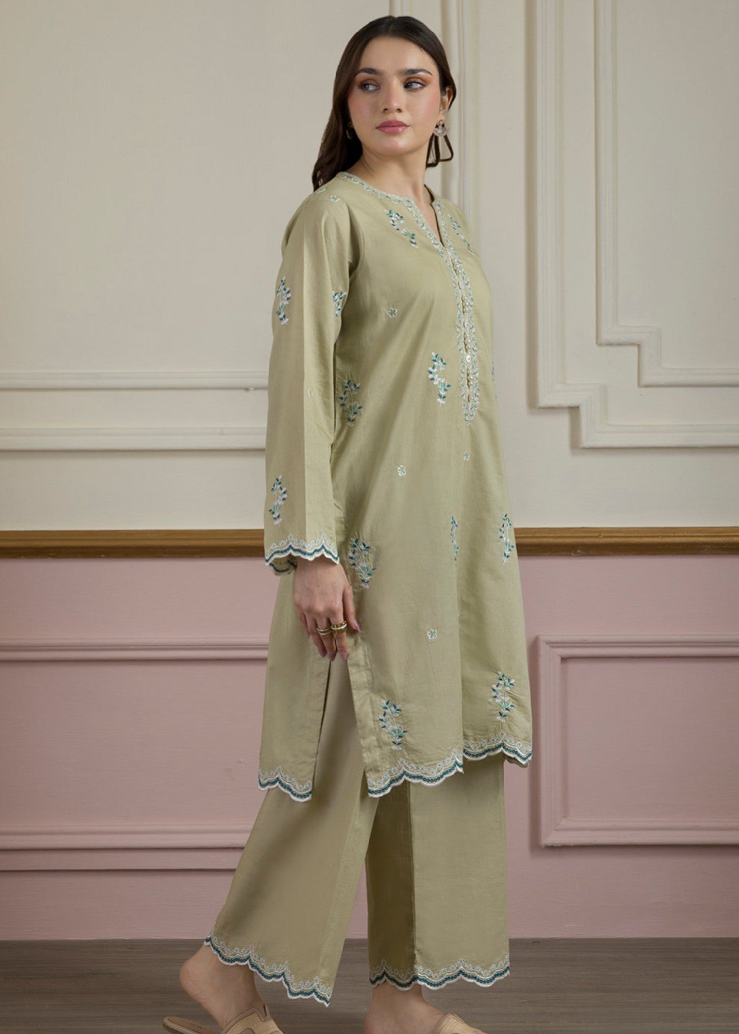 cambric Co Ord Sets in Beige