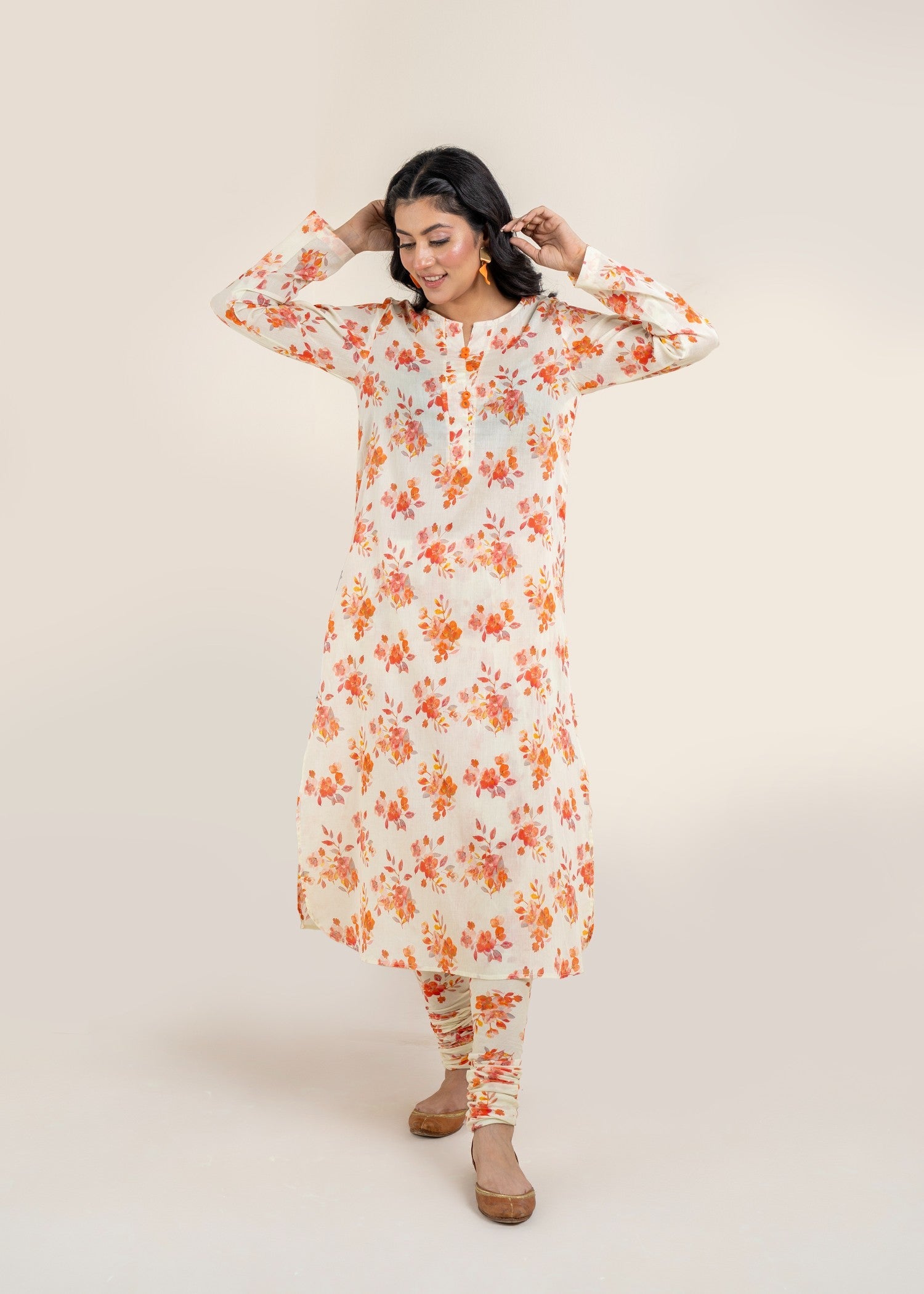 lawn Co Ord Sets in Pumpkin orange
