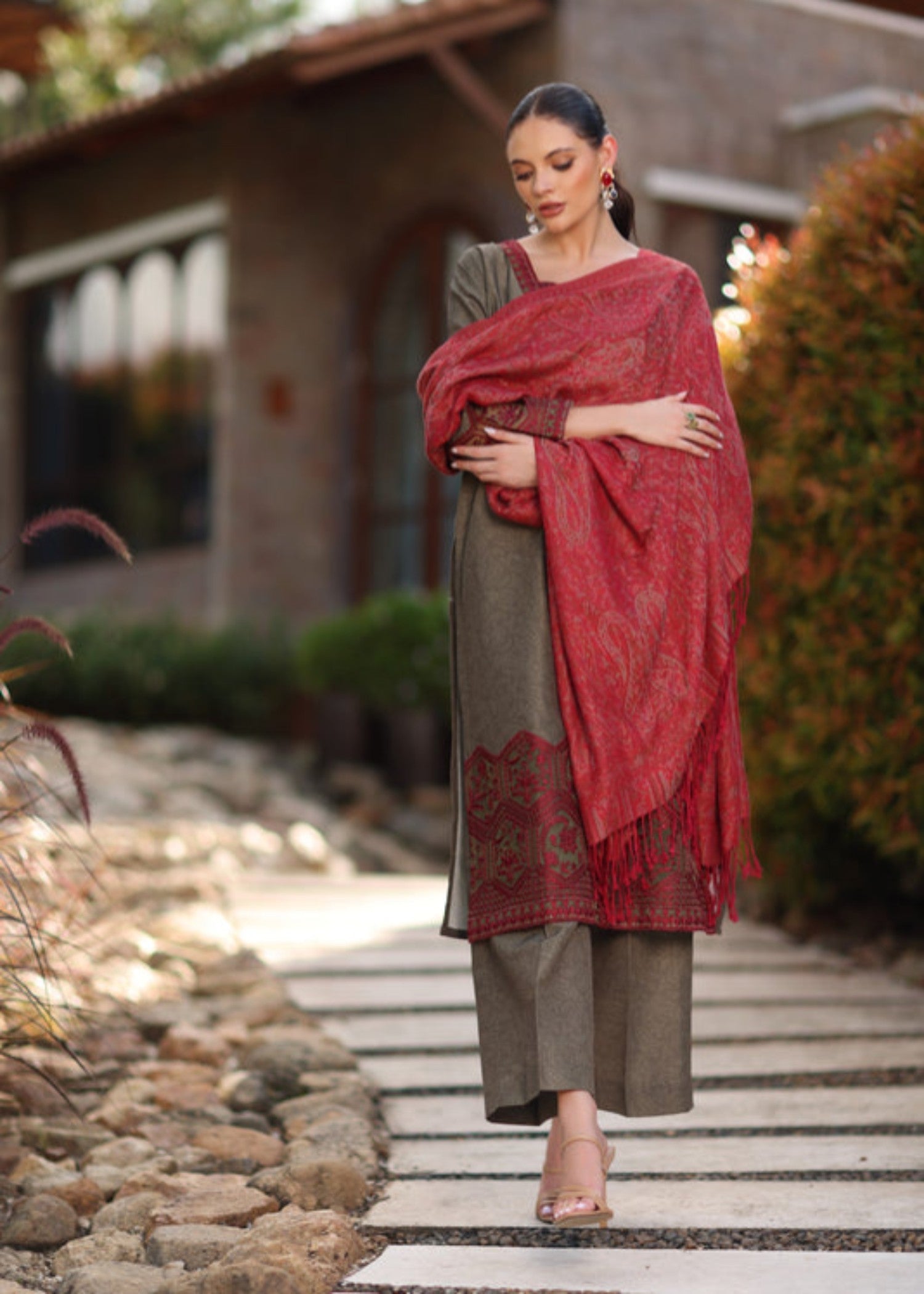 silk Kurta Set in Jet black