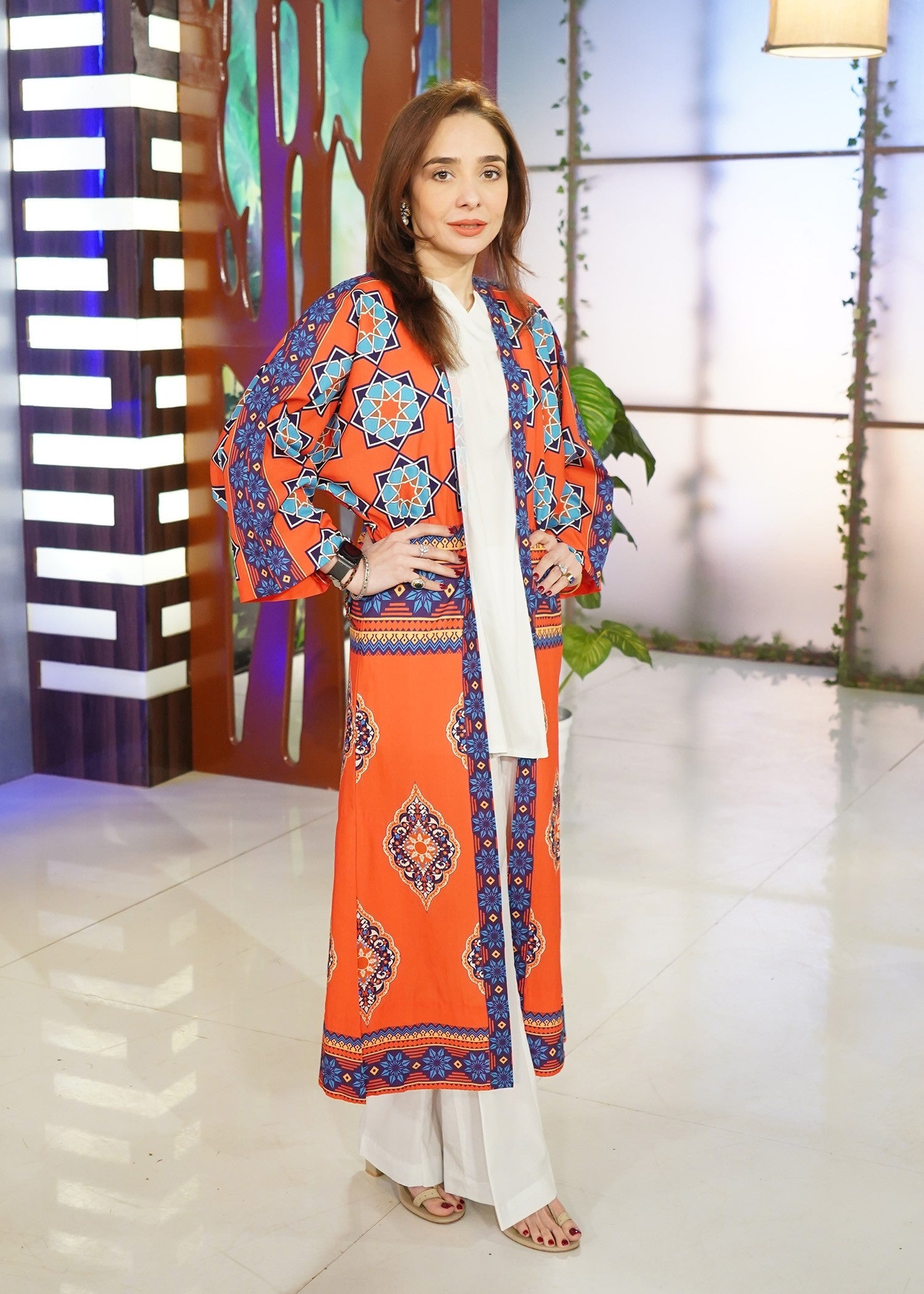 crepe Gown in Orange