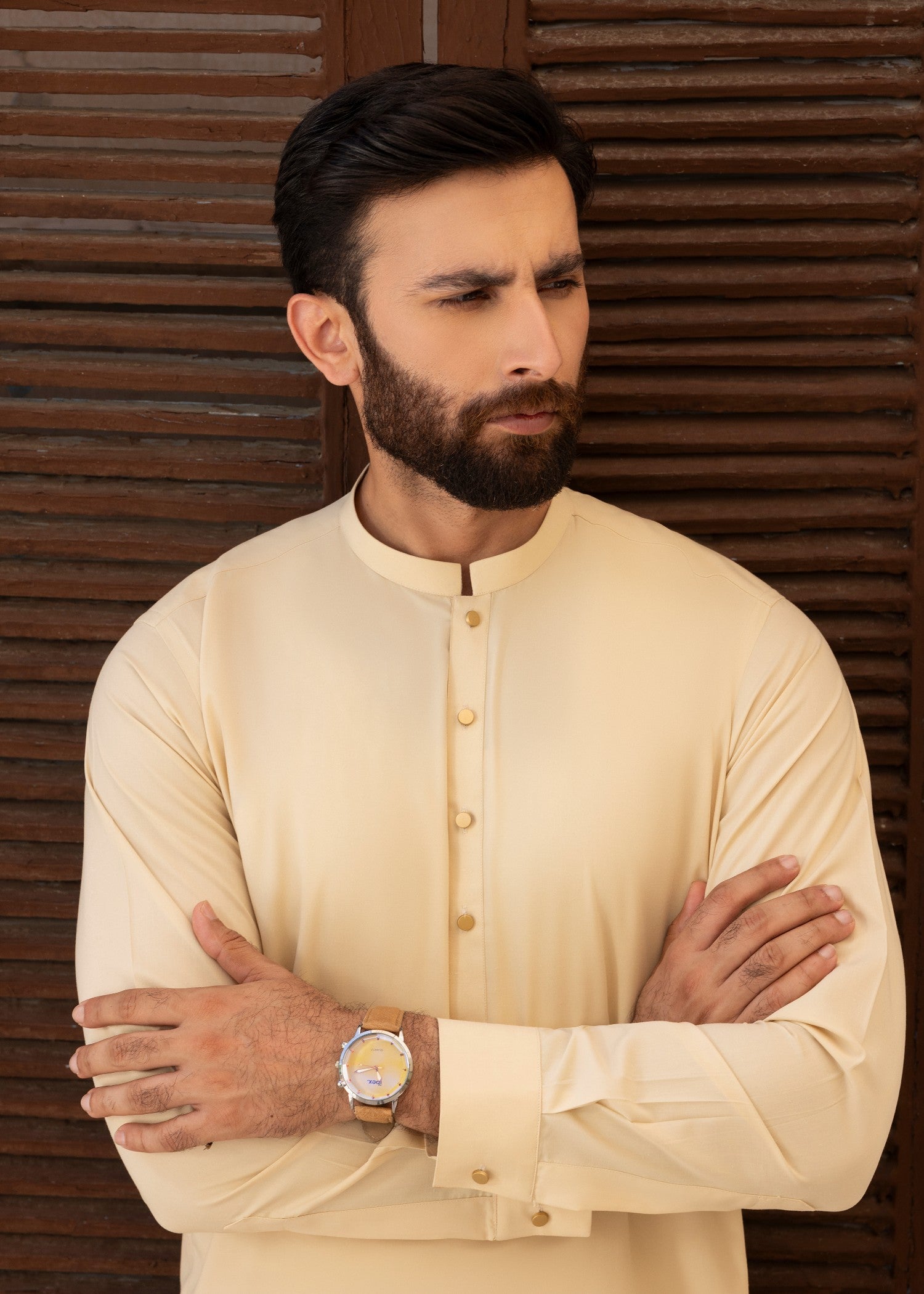 wash & wear Shalwar Kameez in Buttercream