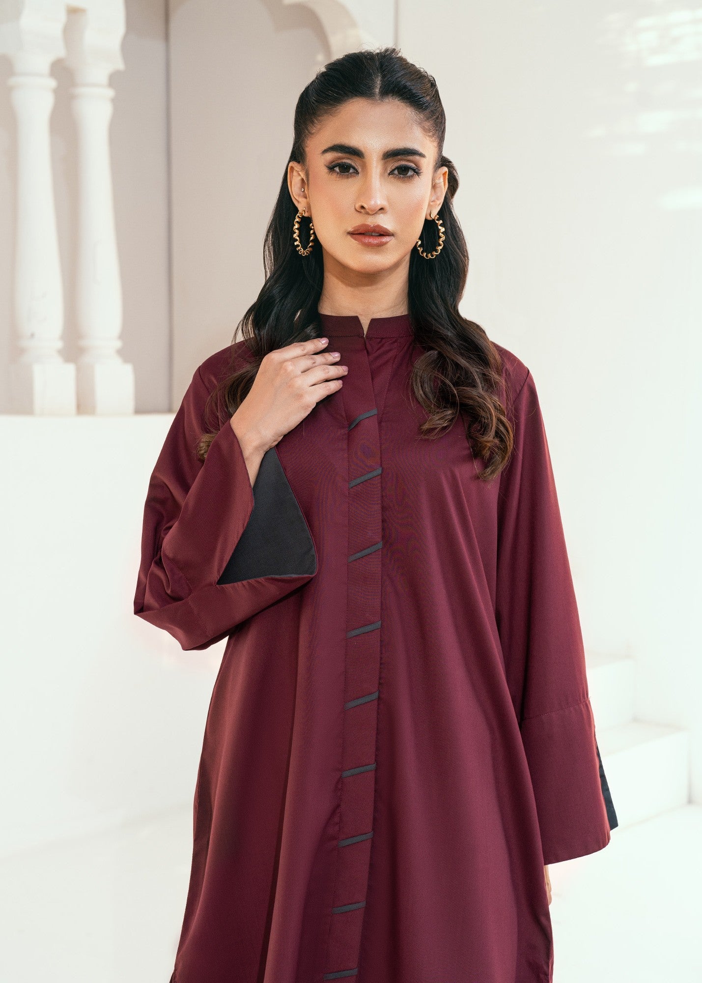 wash & wear Co Ord Sets in Burgundy