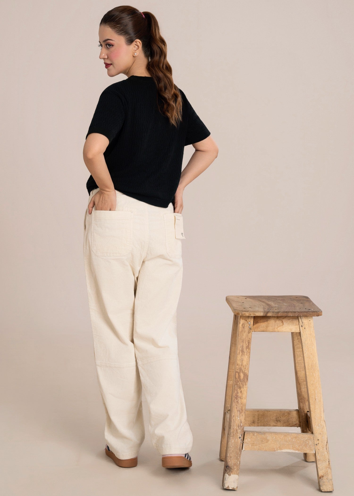 corduroy Pants in Off-white
