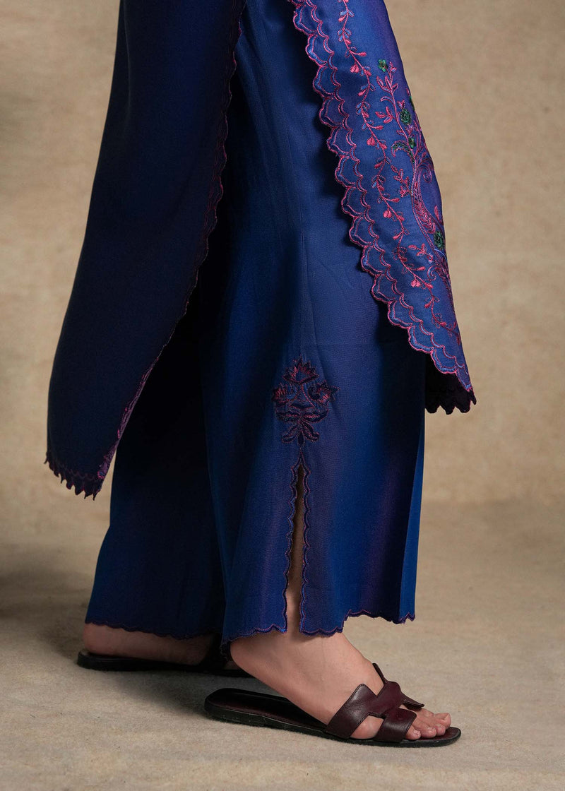 fine khaddar Kurta Set in Blue