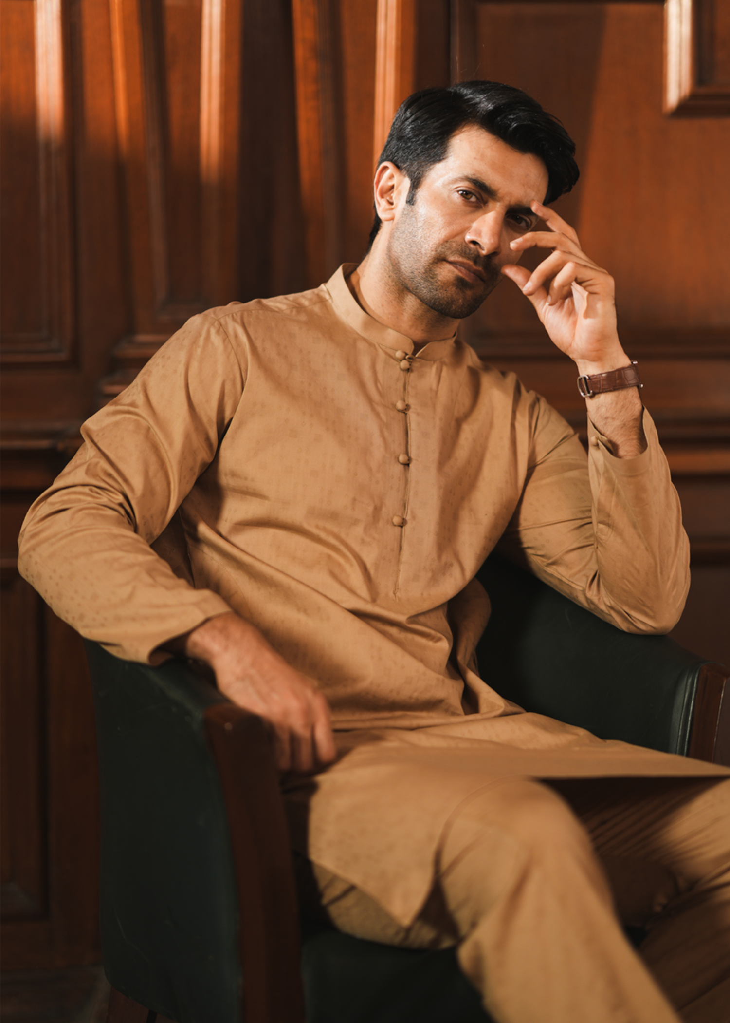 wash & wear Kurta Set in Beige