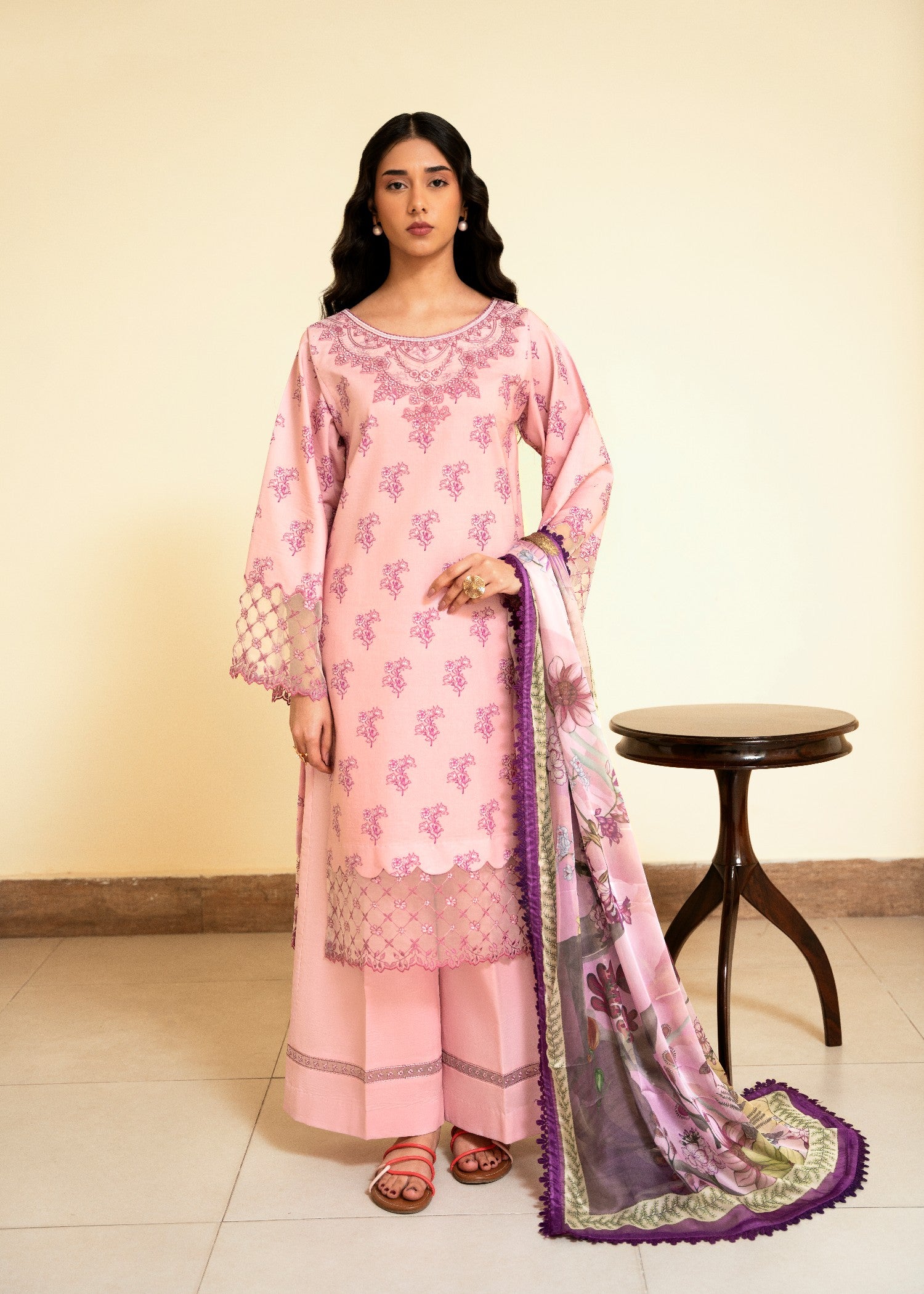 pure cotton Unstitched in Pink