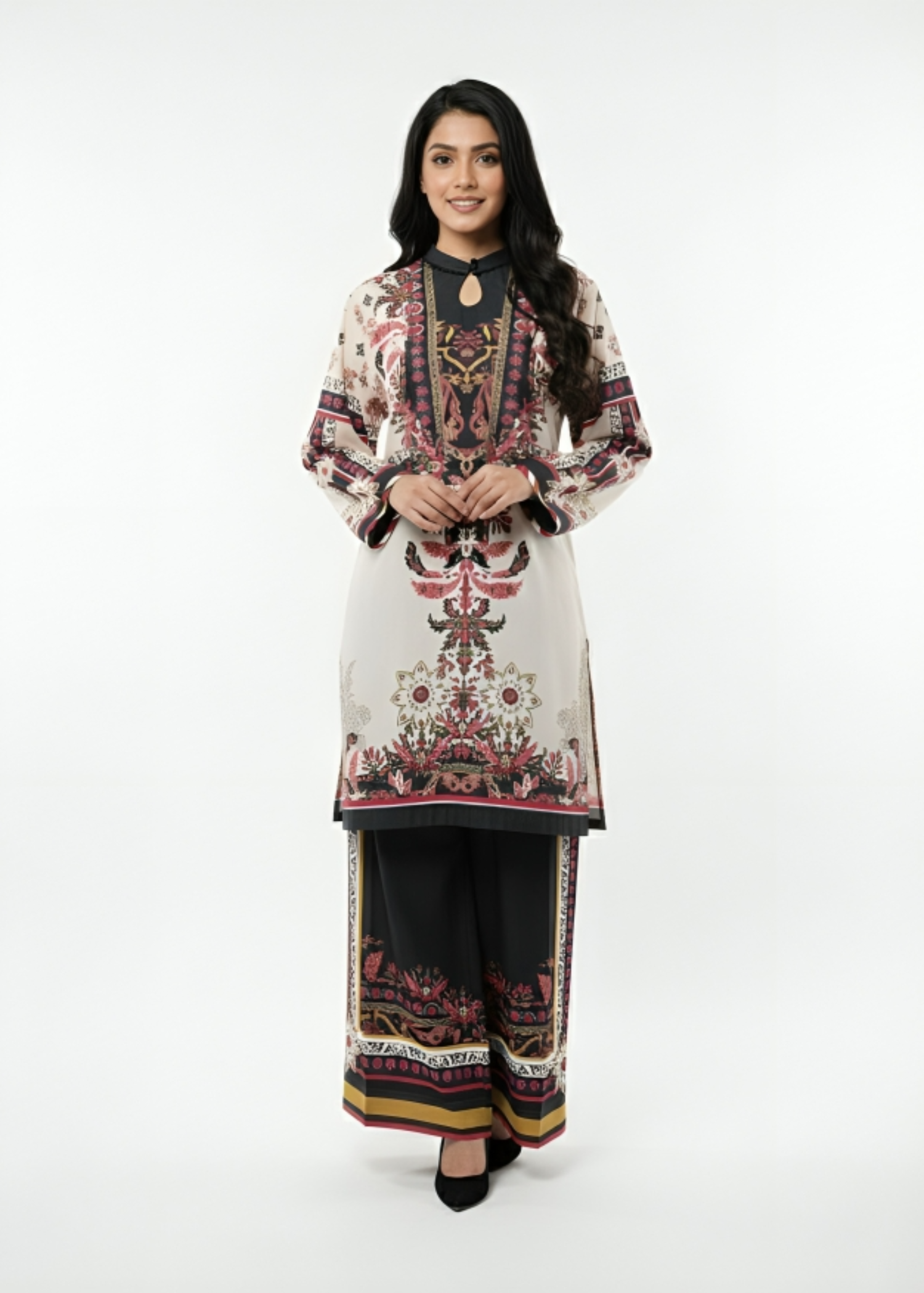 slub linen Co Ord Sets in Black, ivory