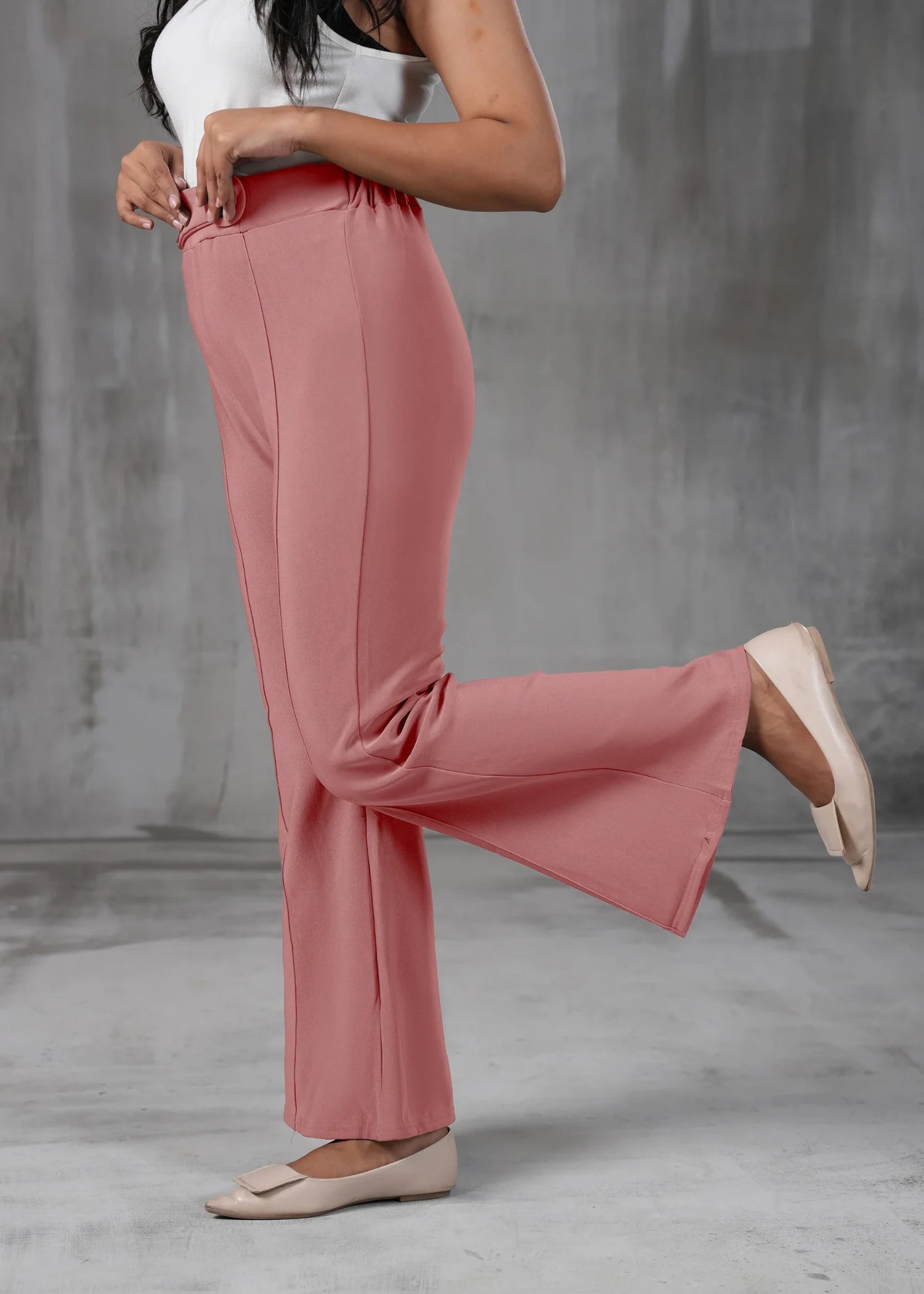 polyester Trousers in Rose pink