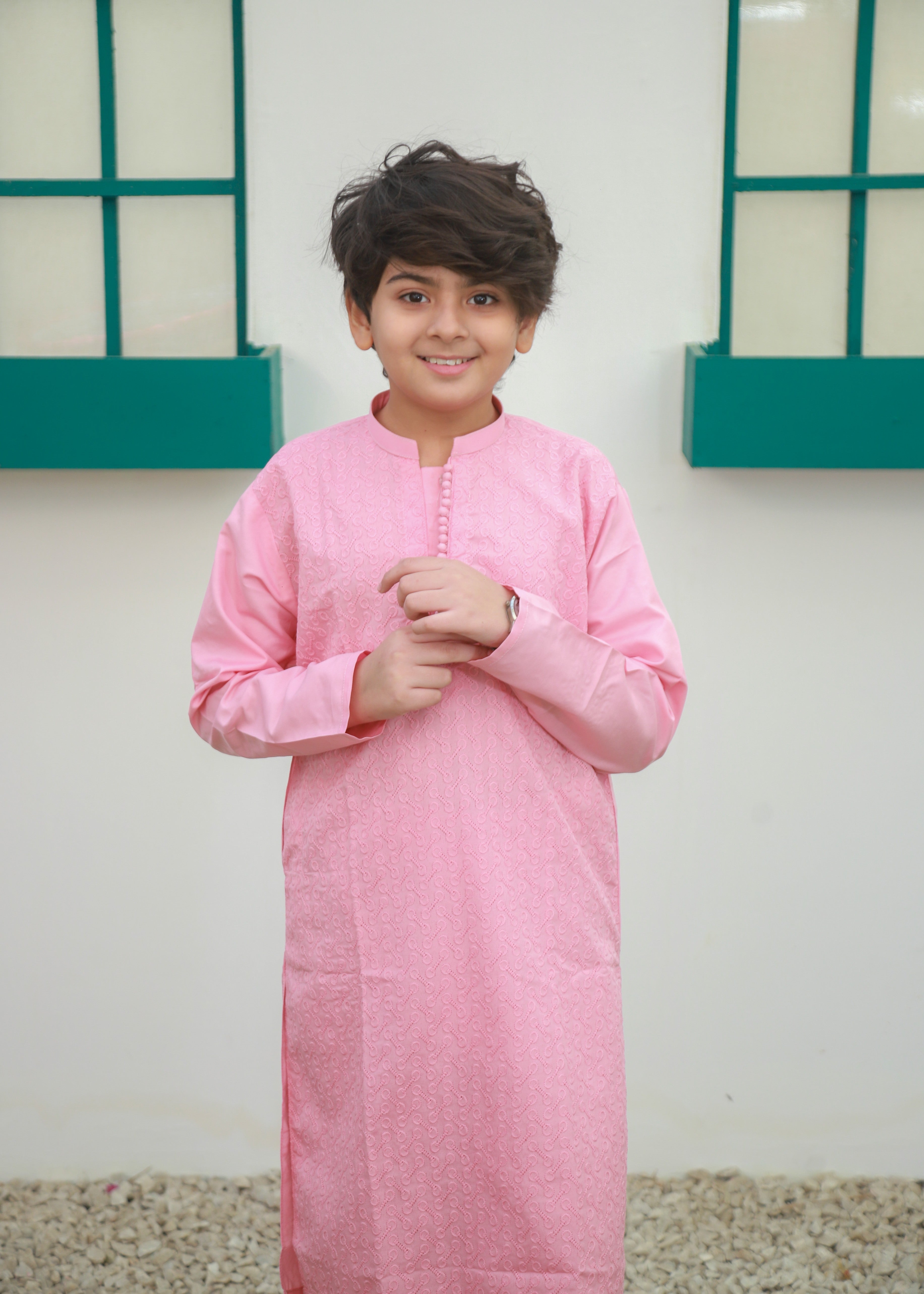 cotton Kurta Set in Cotton candy pink