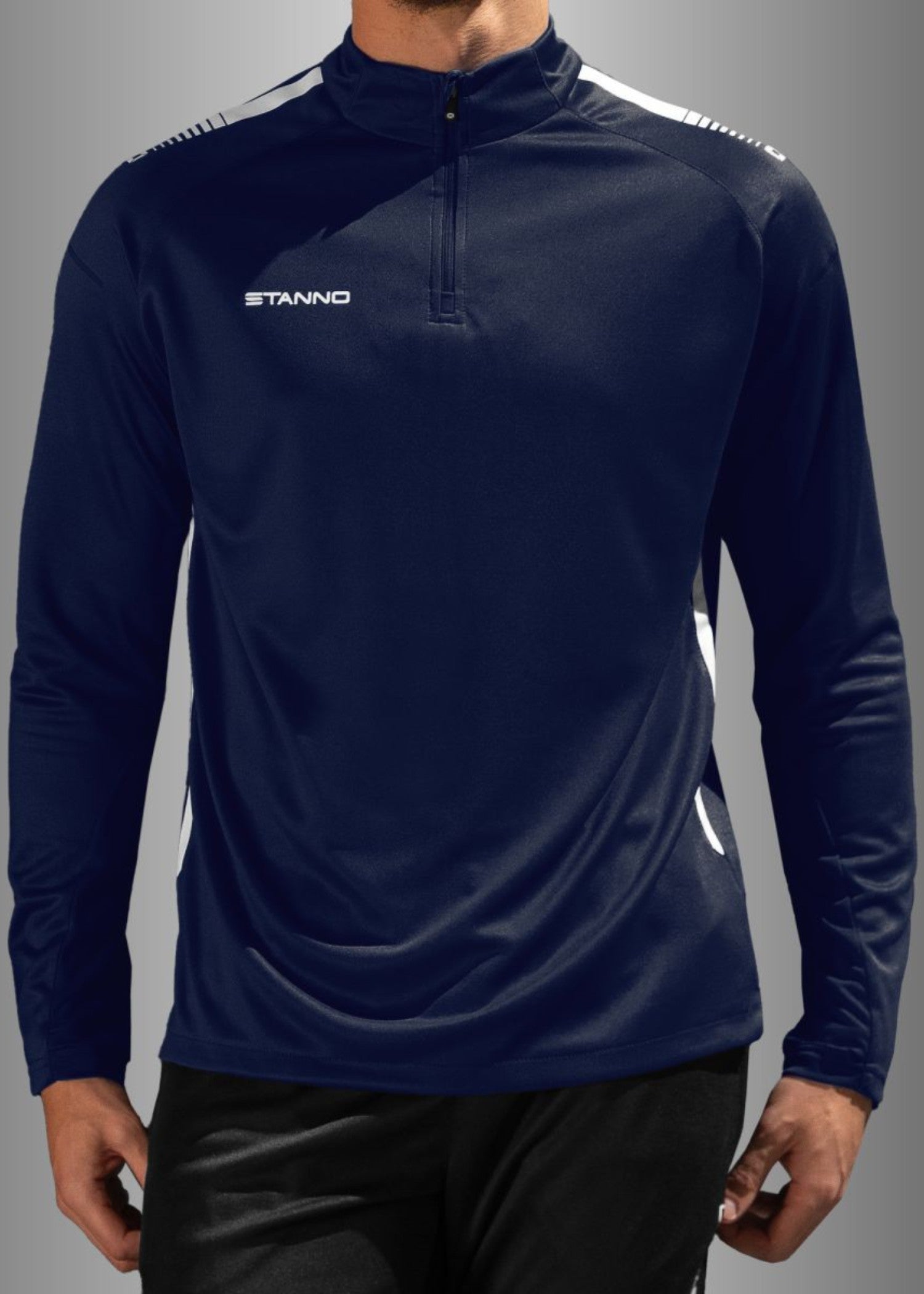 polyester T Shirt in Navy blue, white