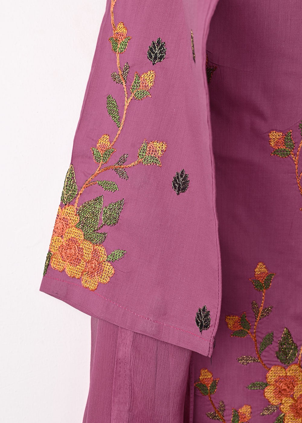 cotton Kurta Set in Mauve pink