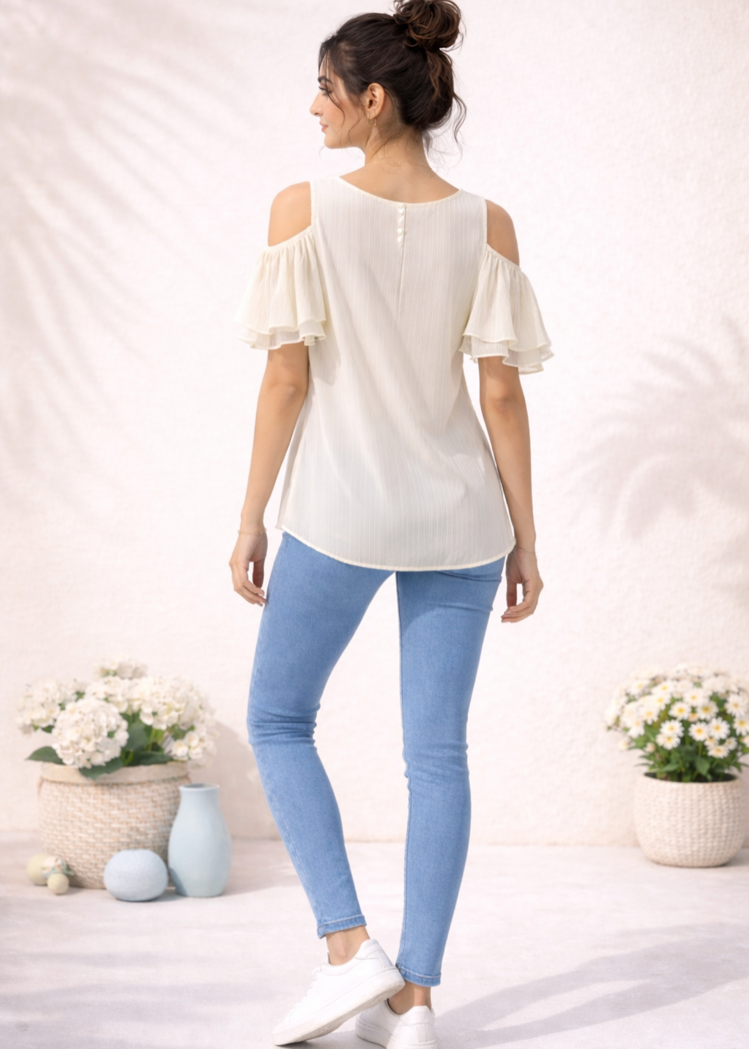 chiffon Tunic in Off-white