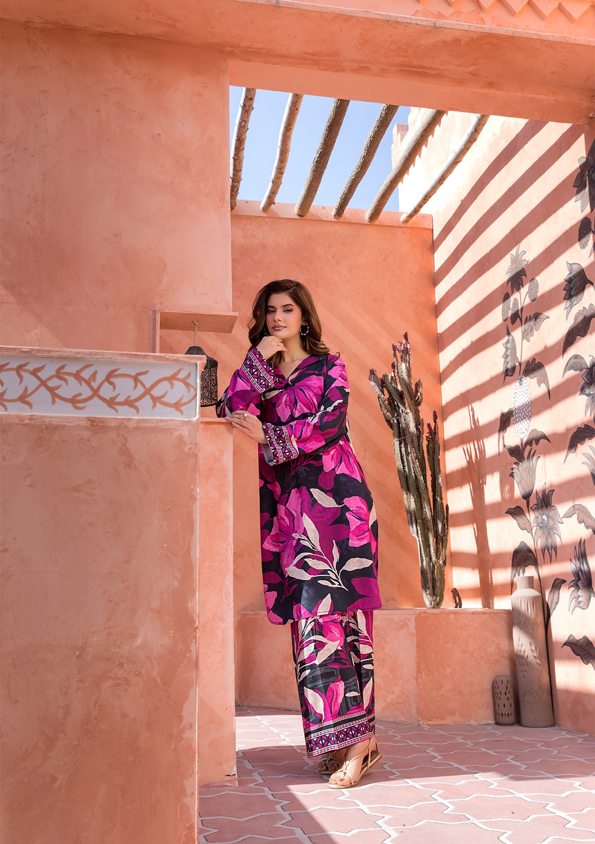 lawn Co Ord Sets in Lollipop pink