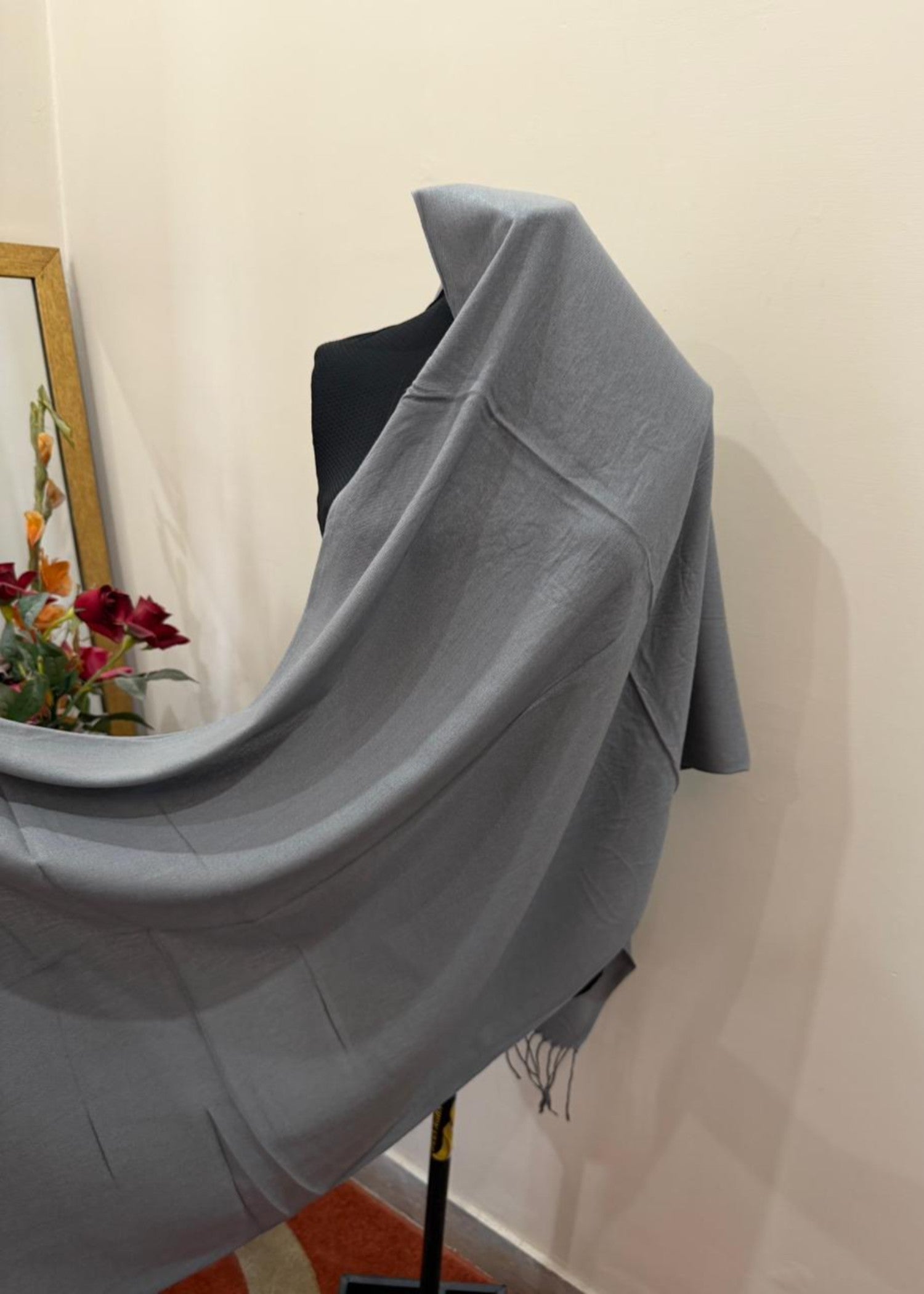 cashmere wool Hijab in Dark grey