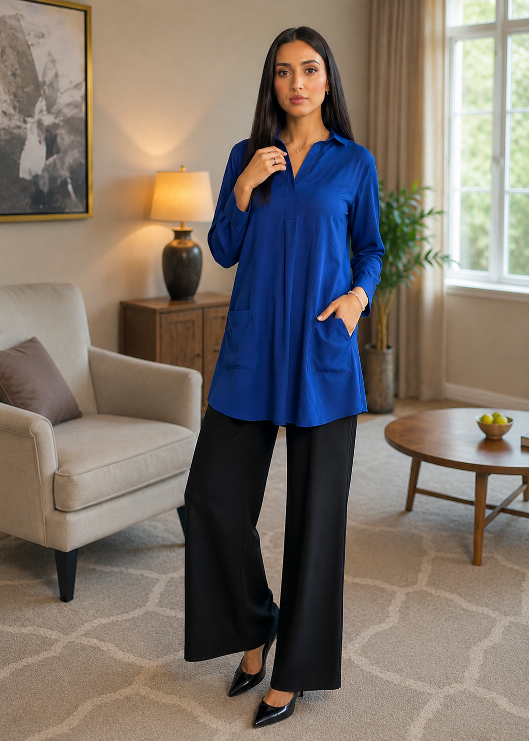 georgette Top in Royal blue