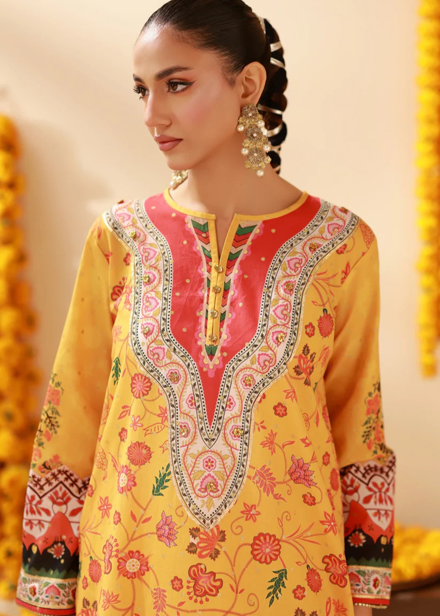 lawn Kurta Set in Mustard
