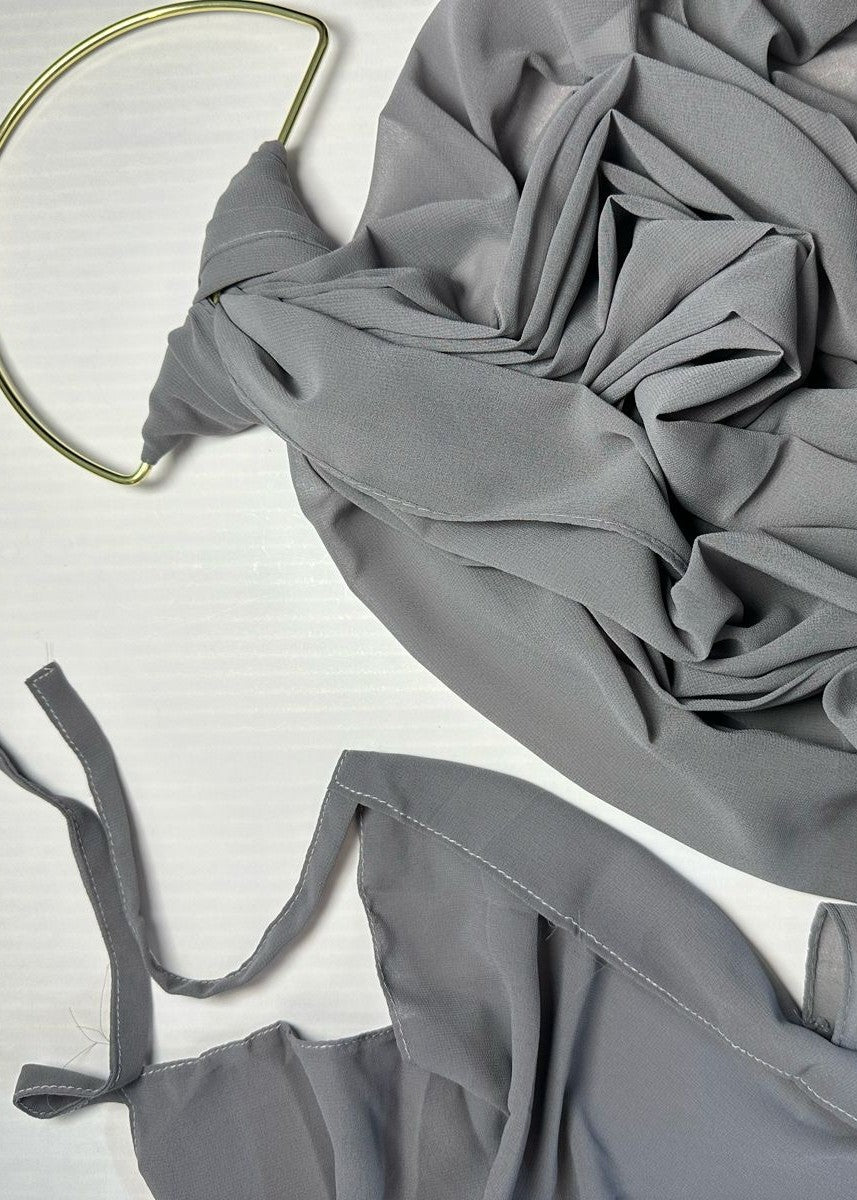 georgette Hijab in Graphite