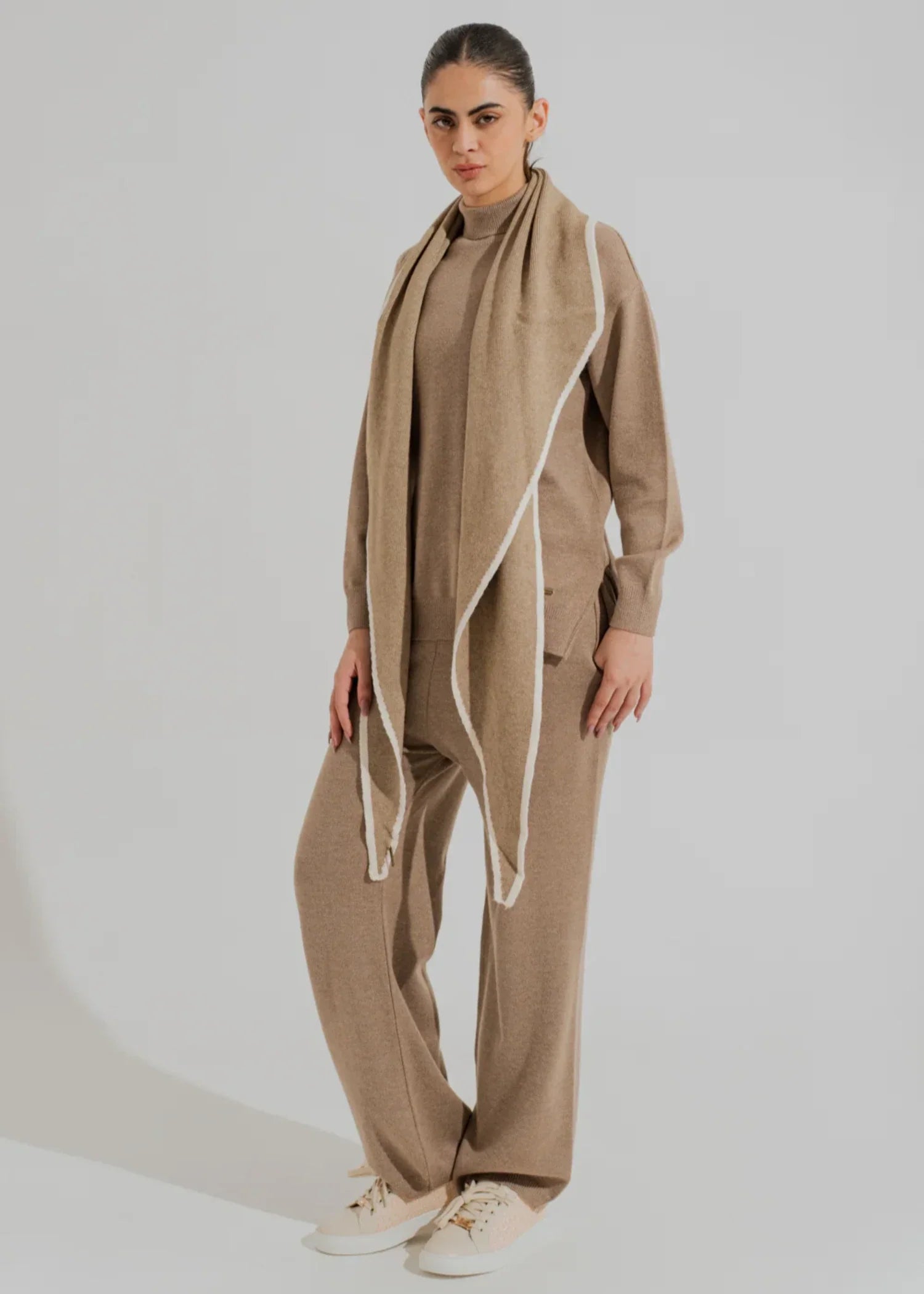 cotton Turtle Neck in Beige