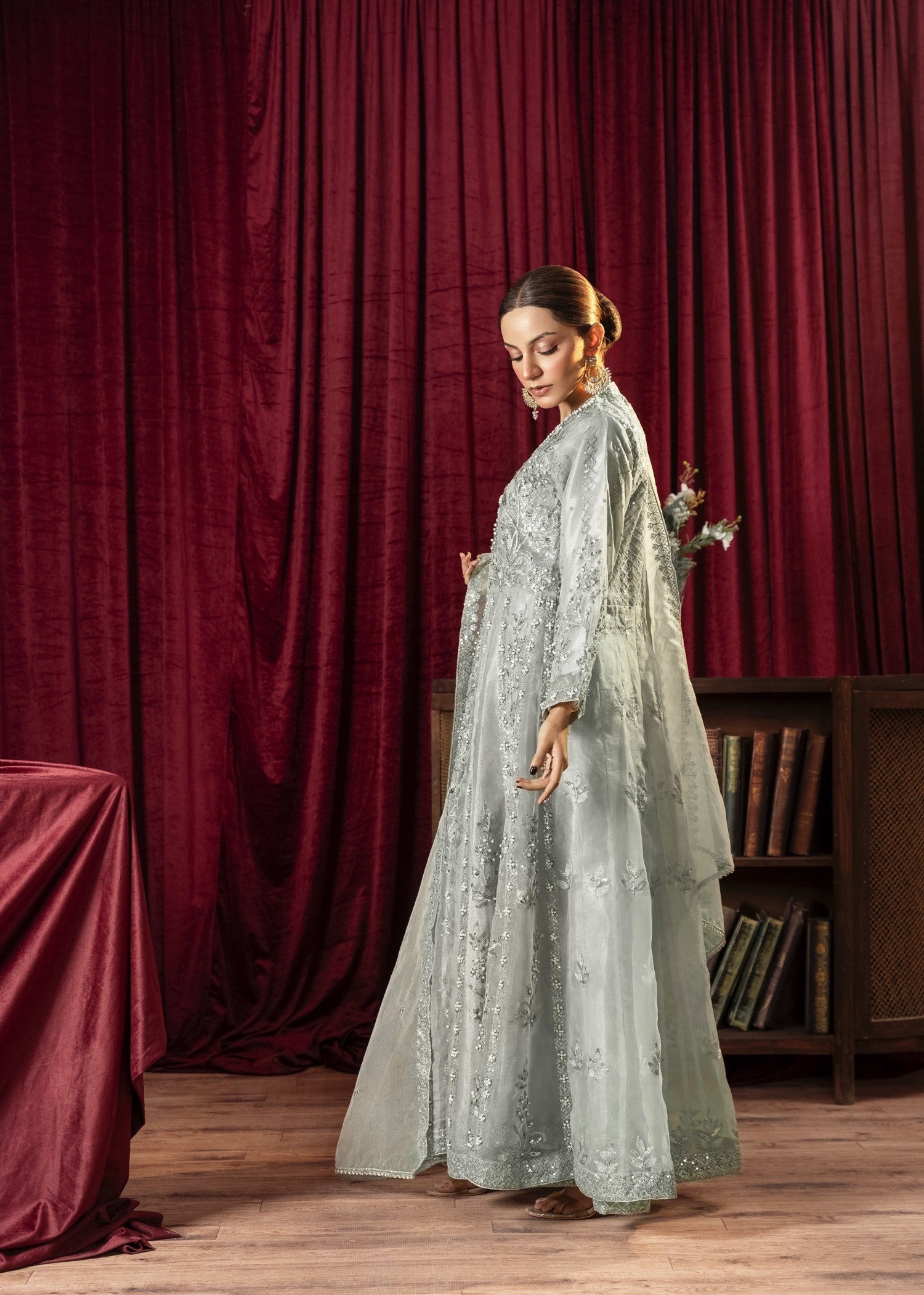 organza Gown in Aquamarine