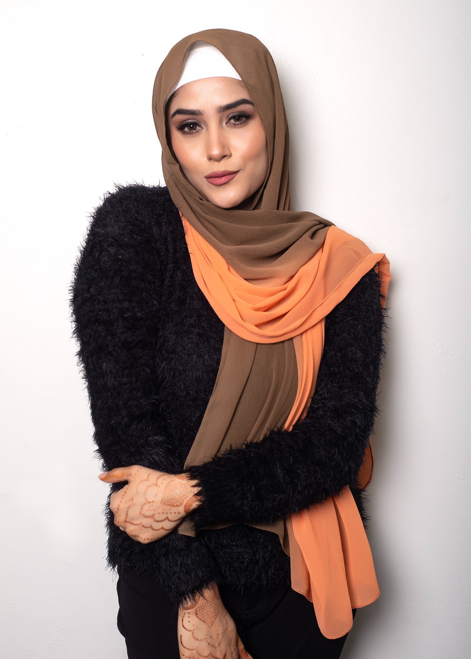 chiffon Hijab in Tangerine