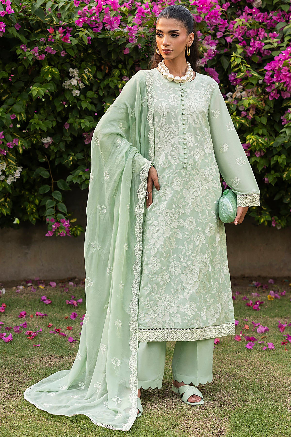 lawn Unstitched in Mint green