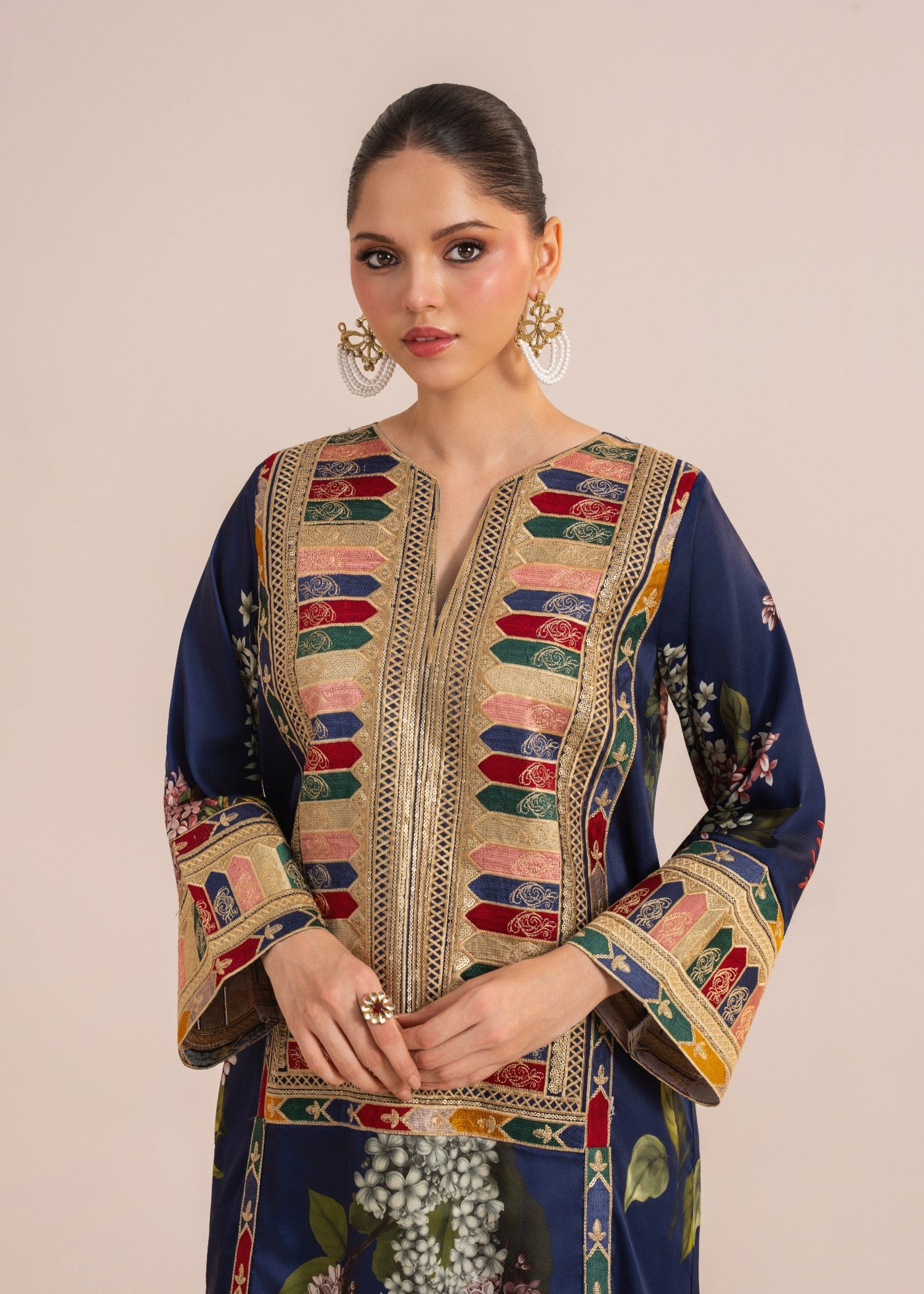 silk Kaftan in Blue