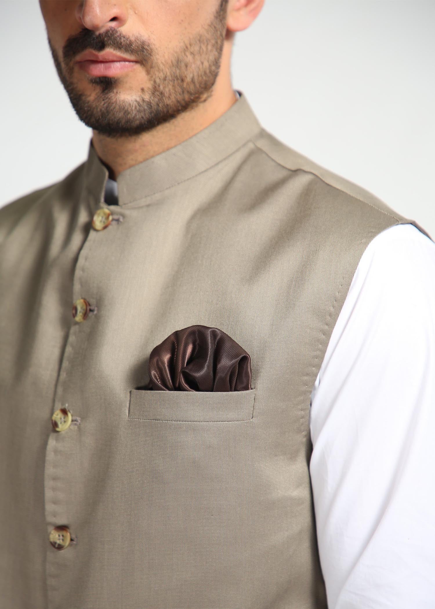 cotton Waistcoat in Grey by Nauroz