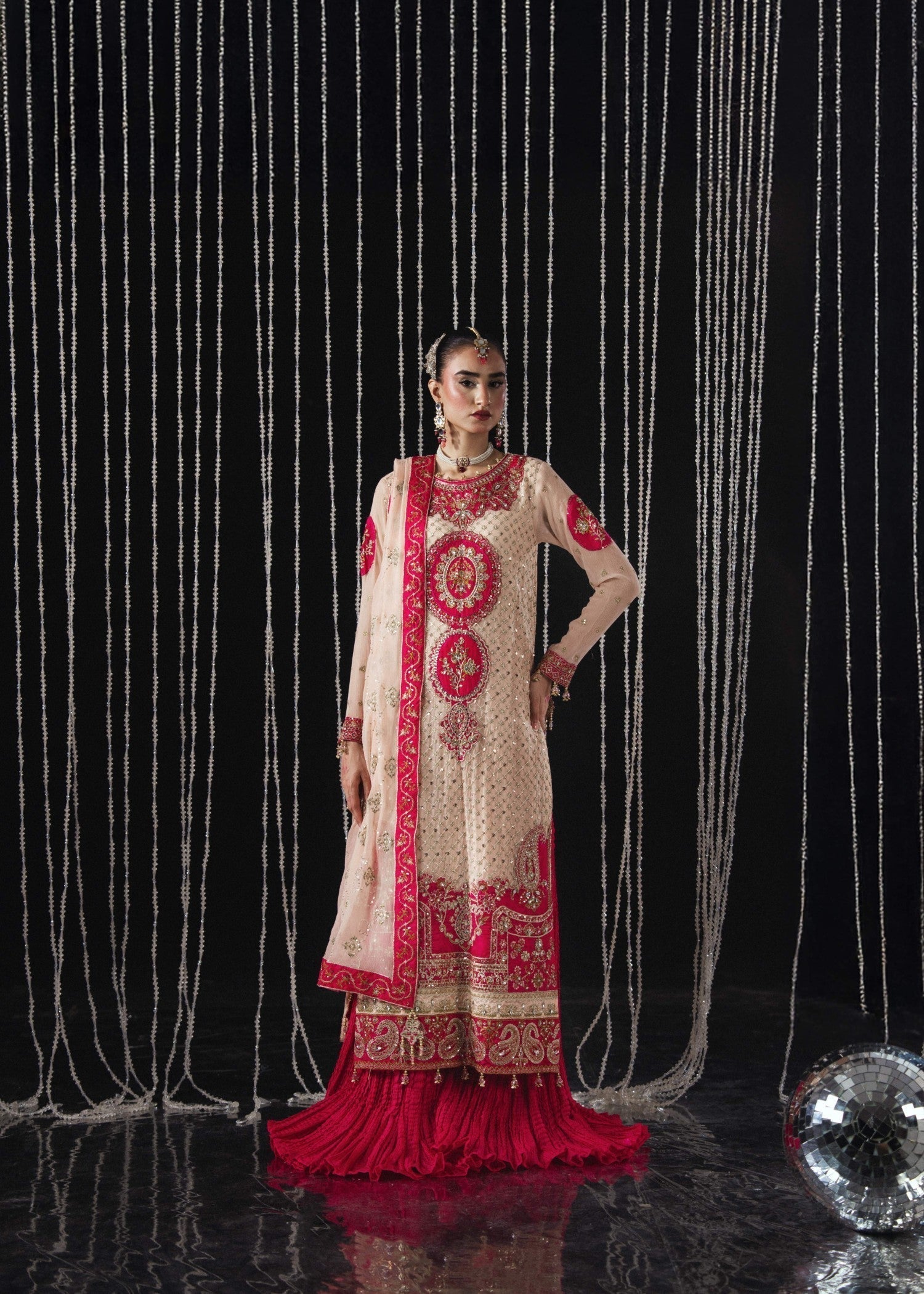 chiffon Sharara in Light pink