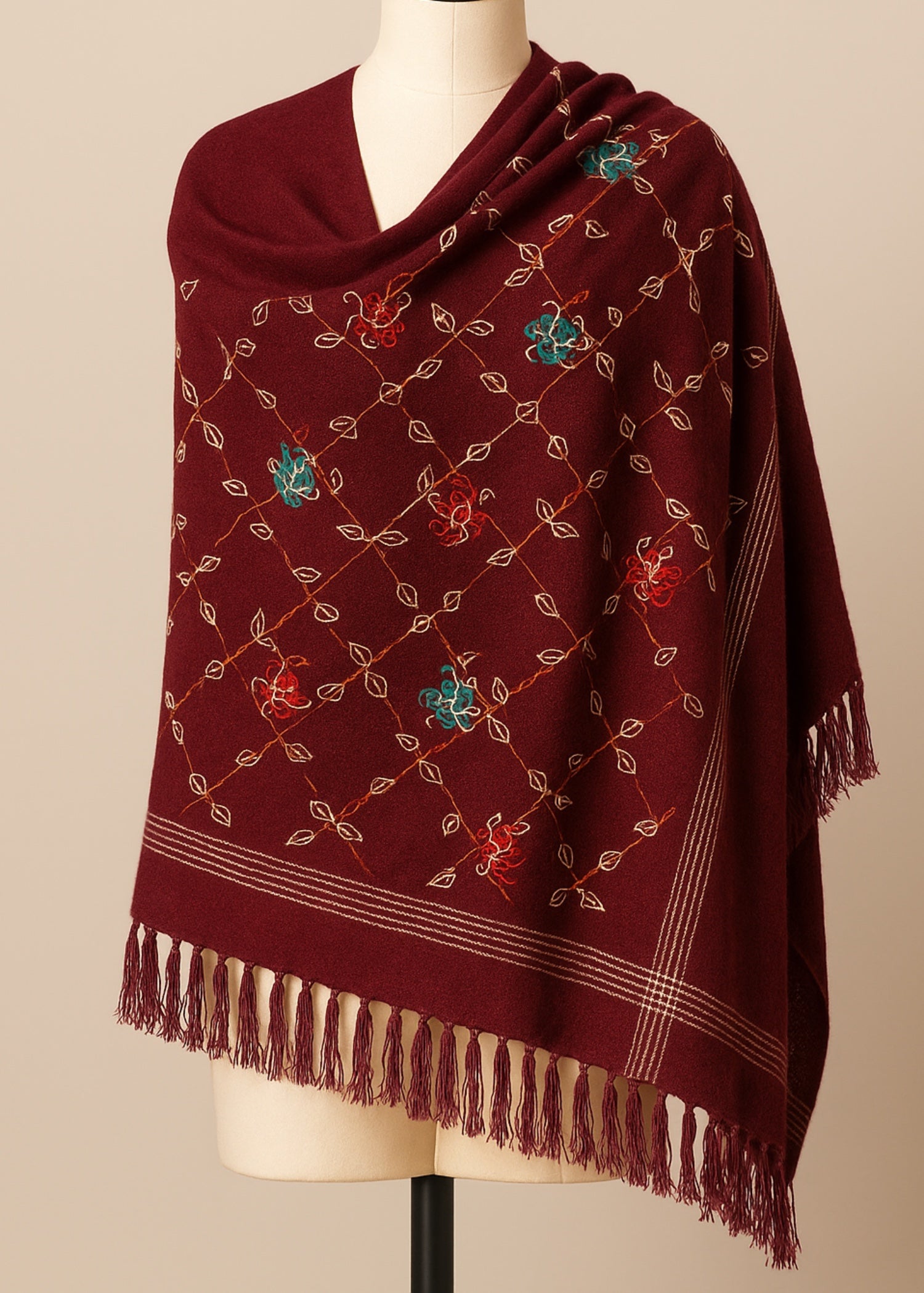 Shawl in Deep carmine Color by - Trendy Women Shawl AAQ6203