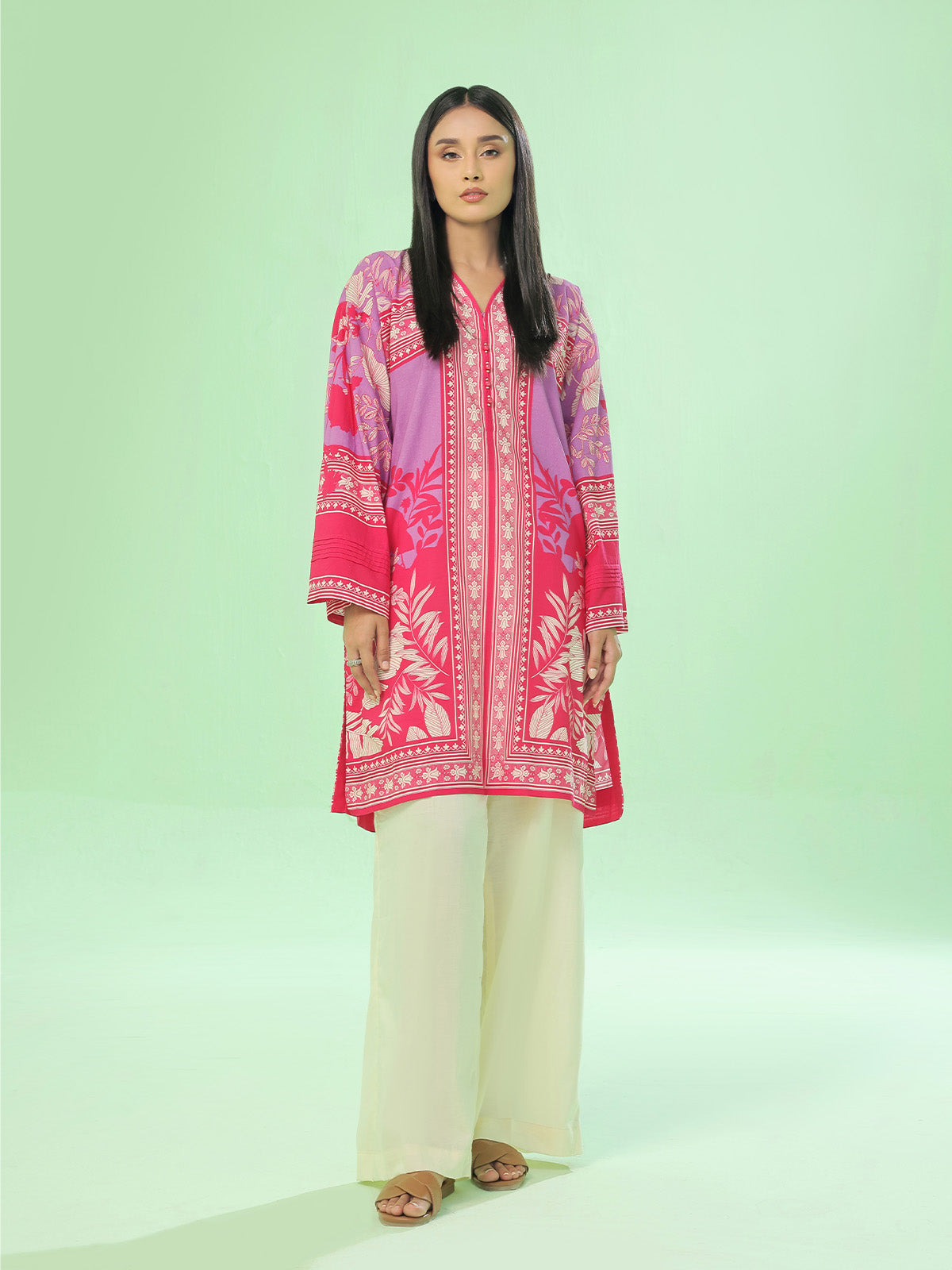 ribbed lawn Kurti in Blood red