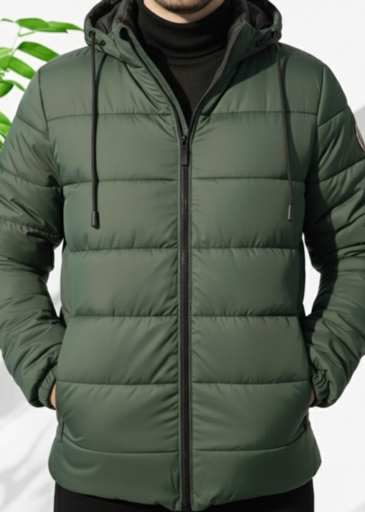 microfiber polyester Jacket in Fern green