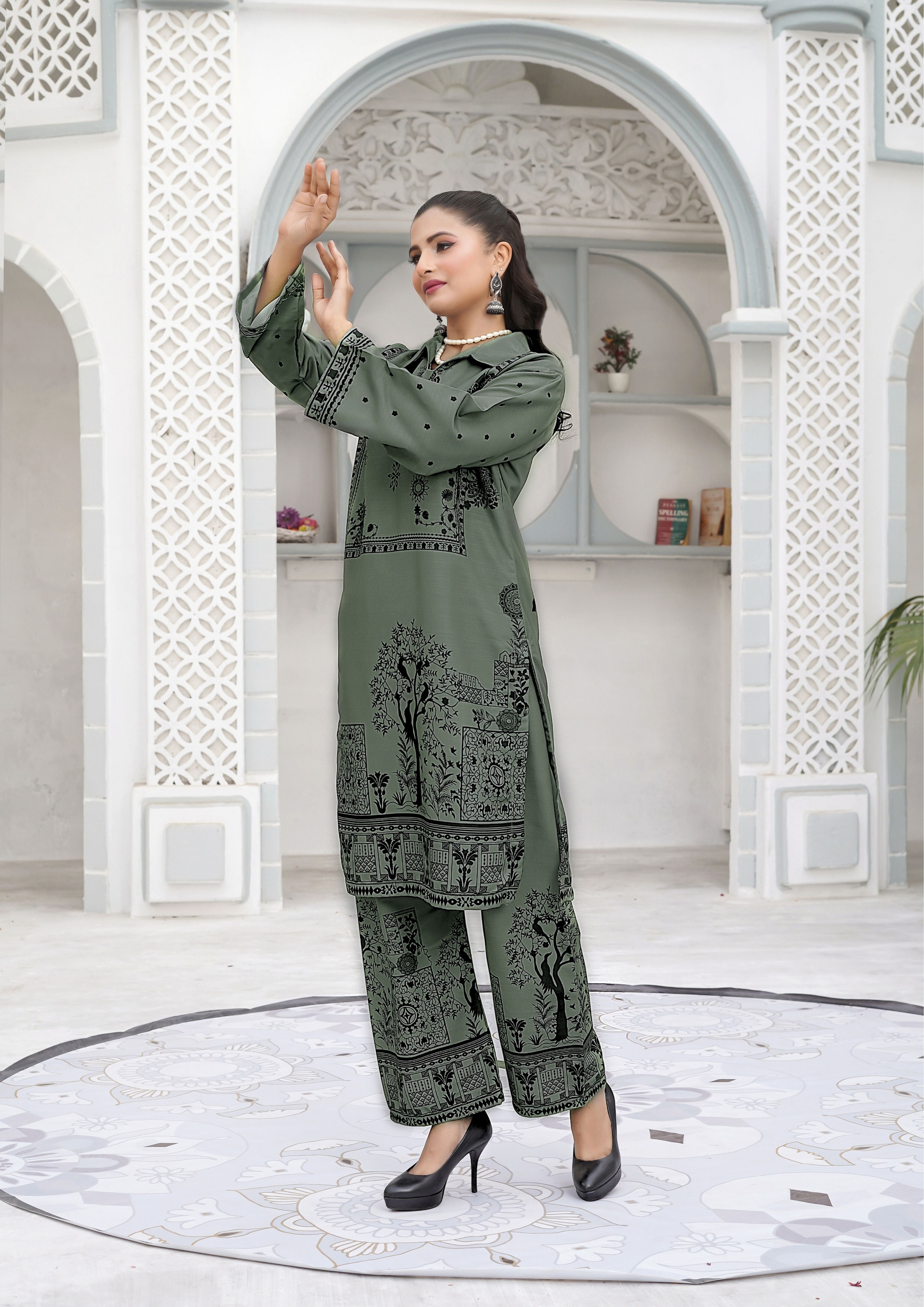 poly lawn Co Ord Sets in Smoke grey