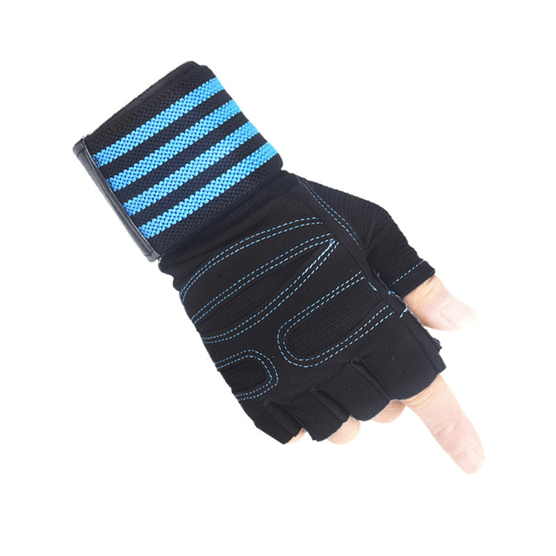 Ribbon Compression Wristband Sports Non-Slip Half-Finger Gloves