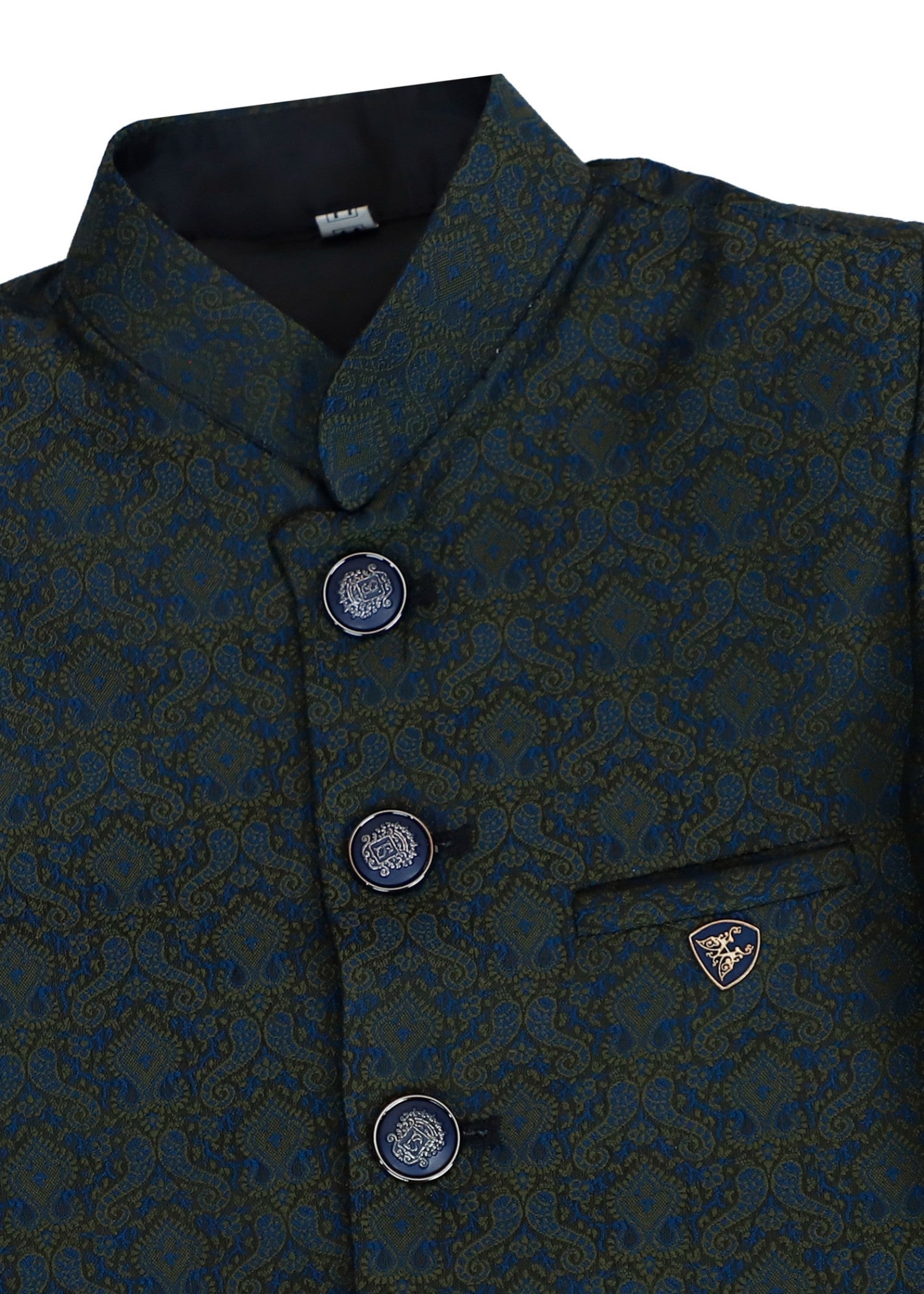 banarsi silk Prince Coat in Army green