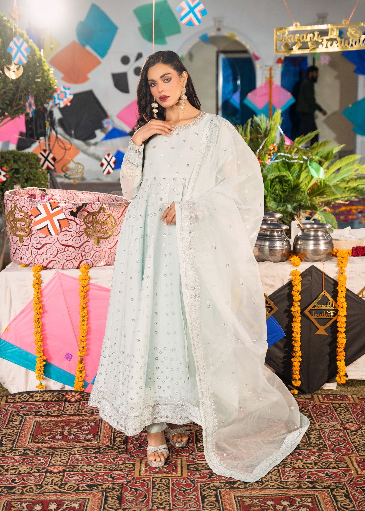 silk Maxi in Ice blue
