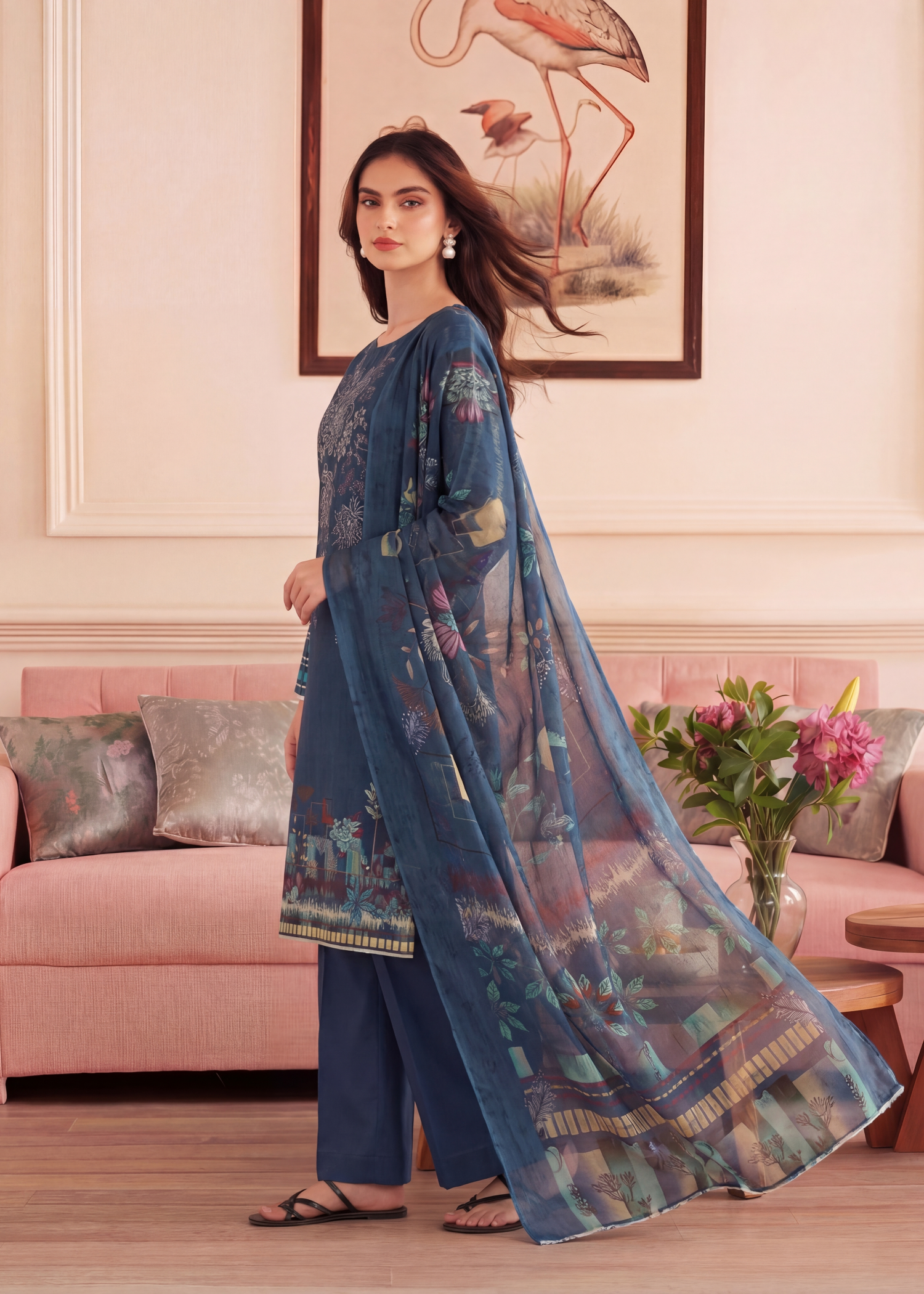 viscose Unstitched in Midnight blue
