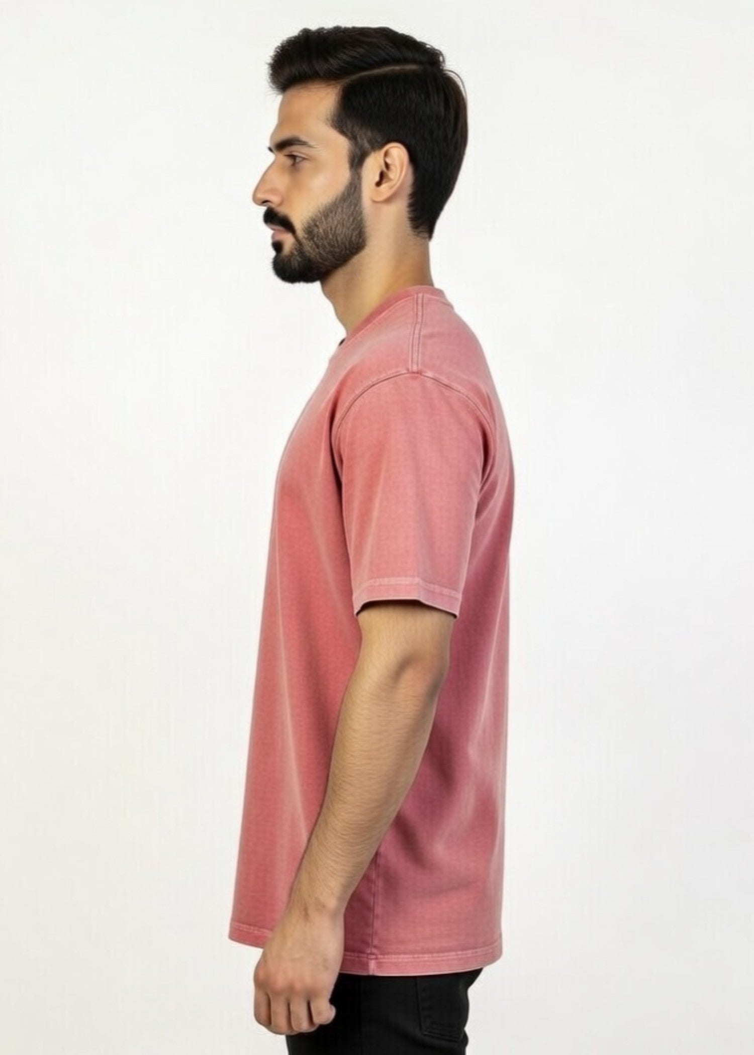 single jersey knit T Shirt in Coral pink