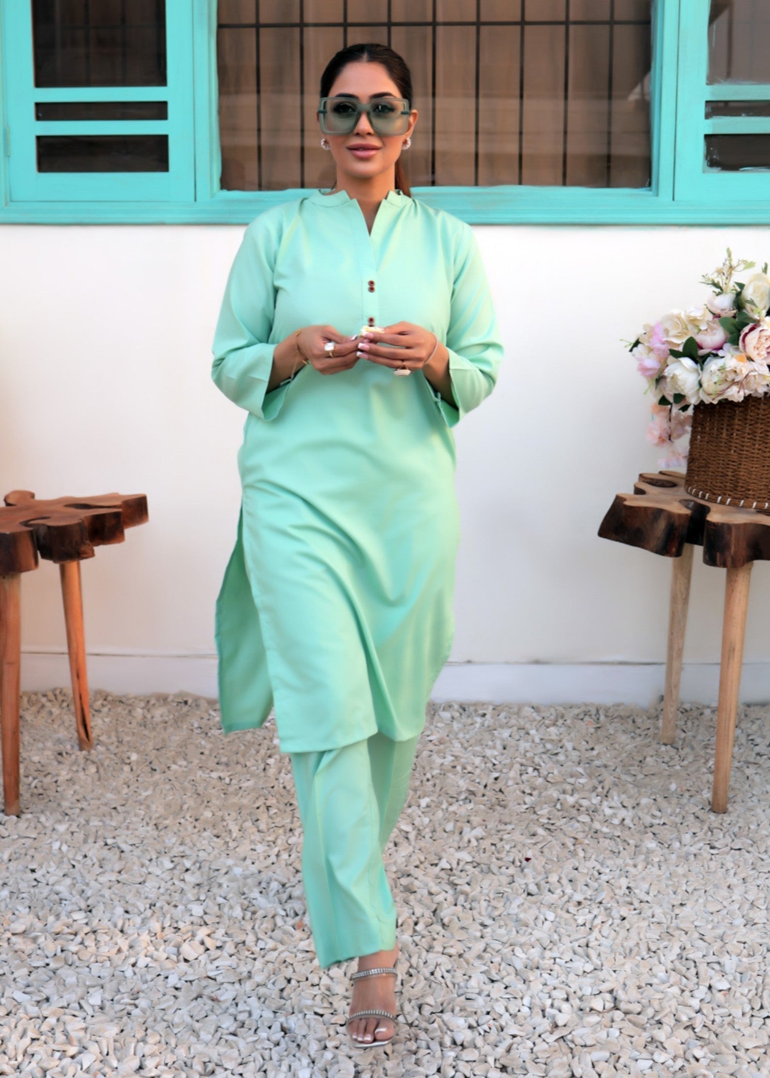 wash & wear Co Ord Sets in Sea green