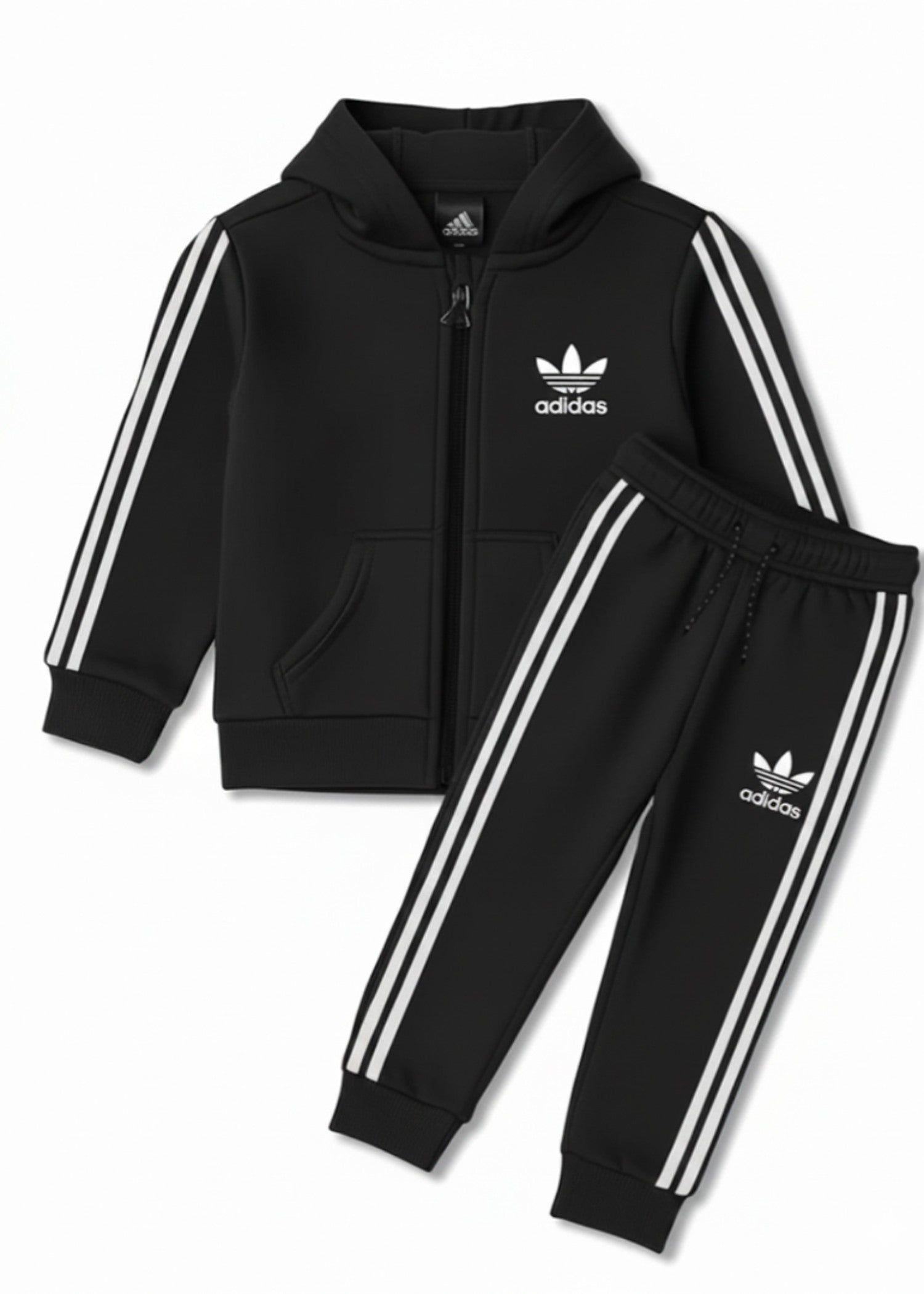 polyester nylon Tracksuit in Black