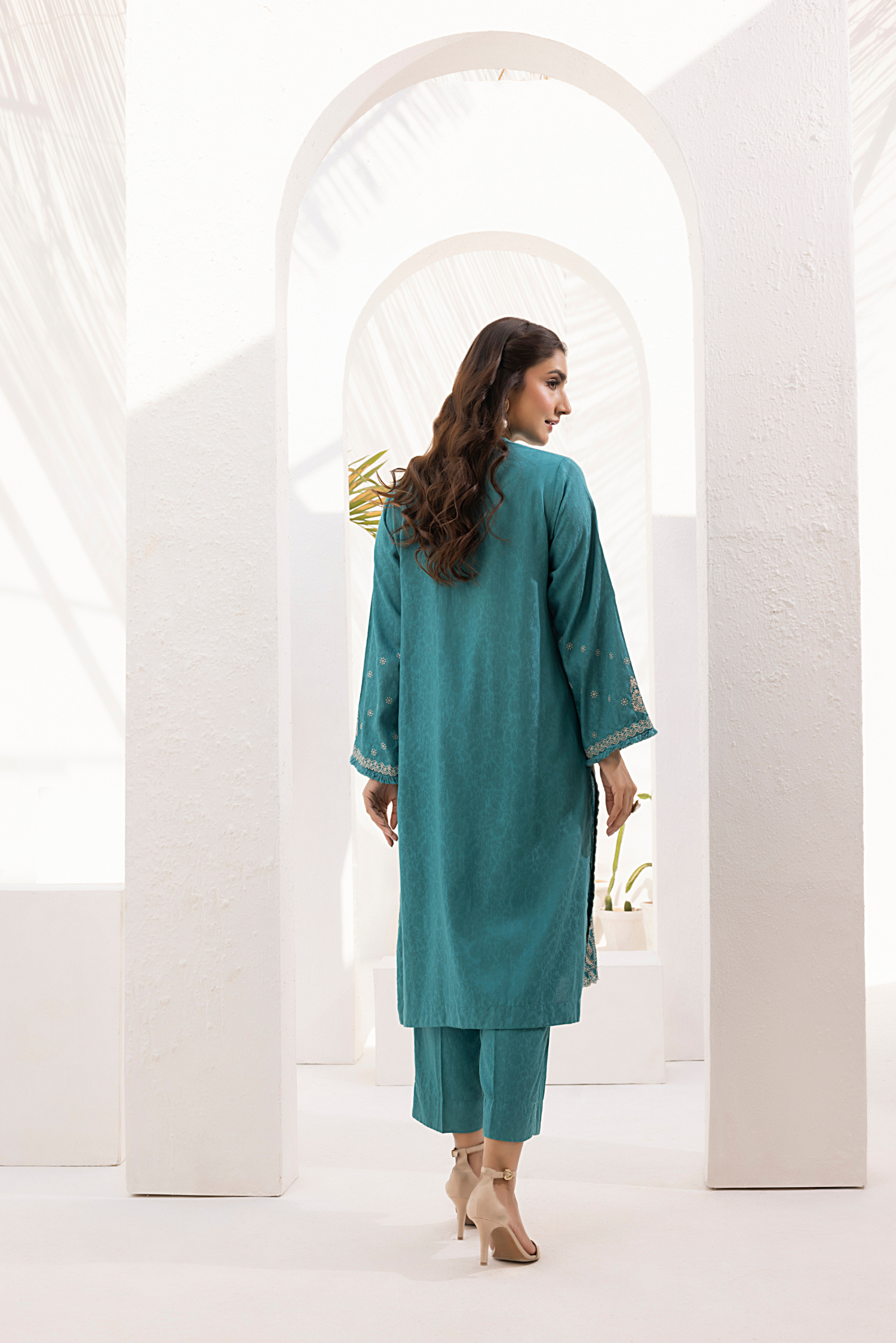 viscose Kurta Set in Teal