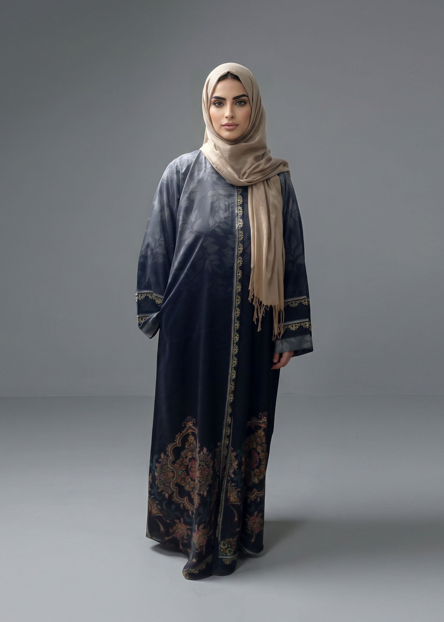 silk Abaya in Multi