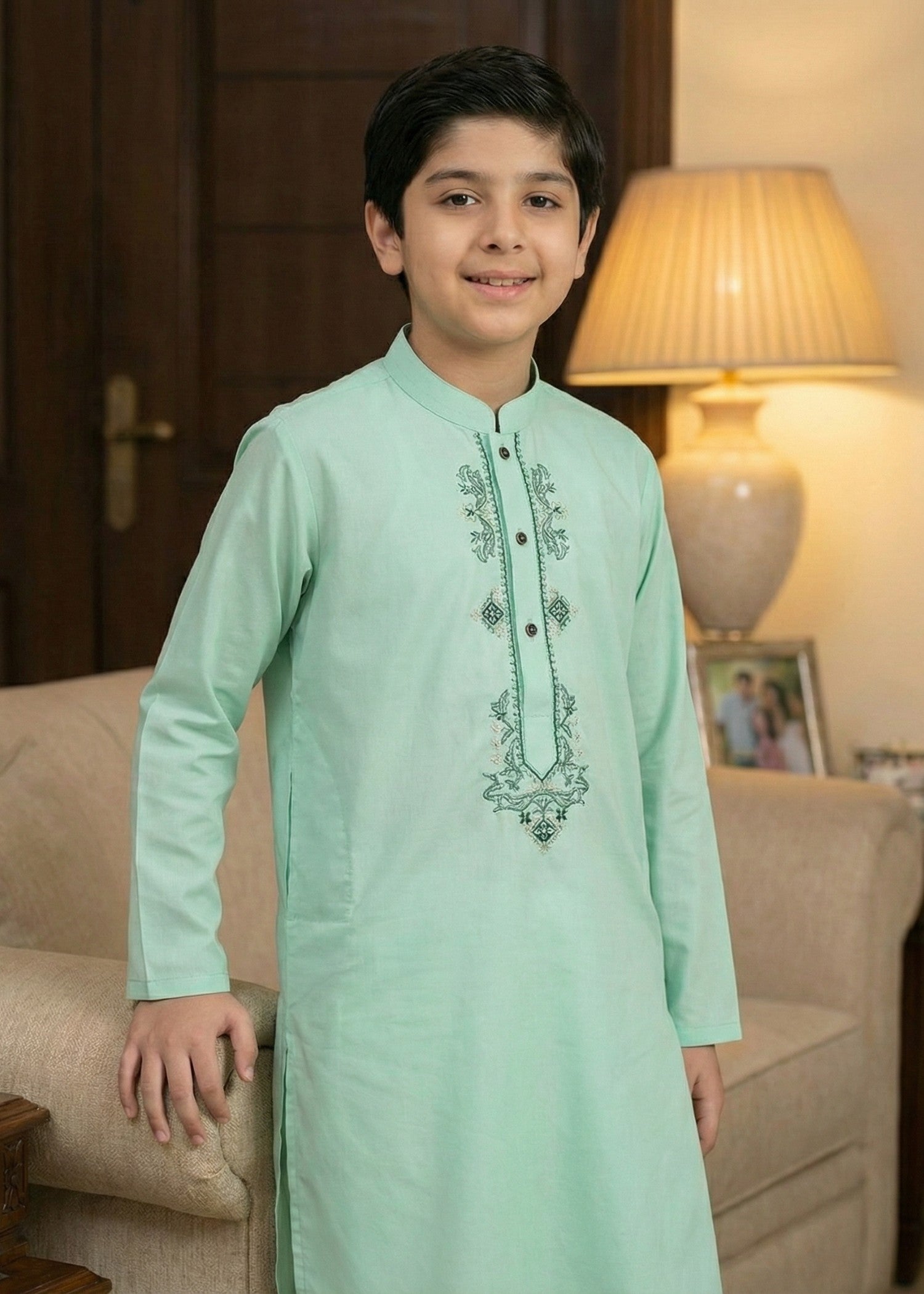 wash & wear Kurta Set in Mint green